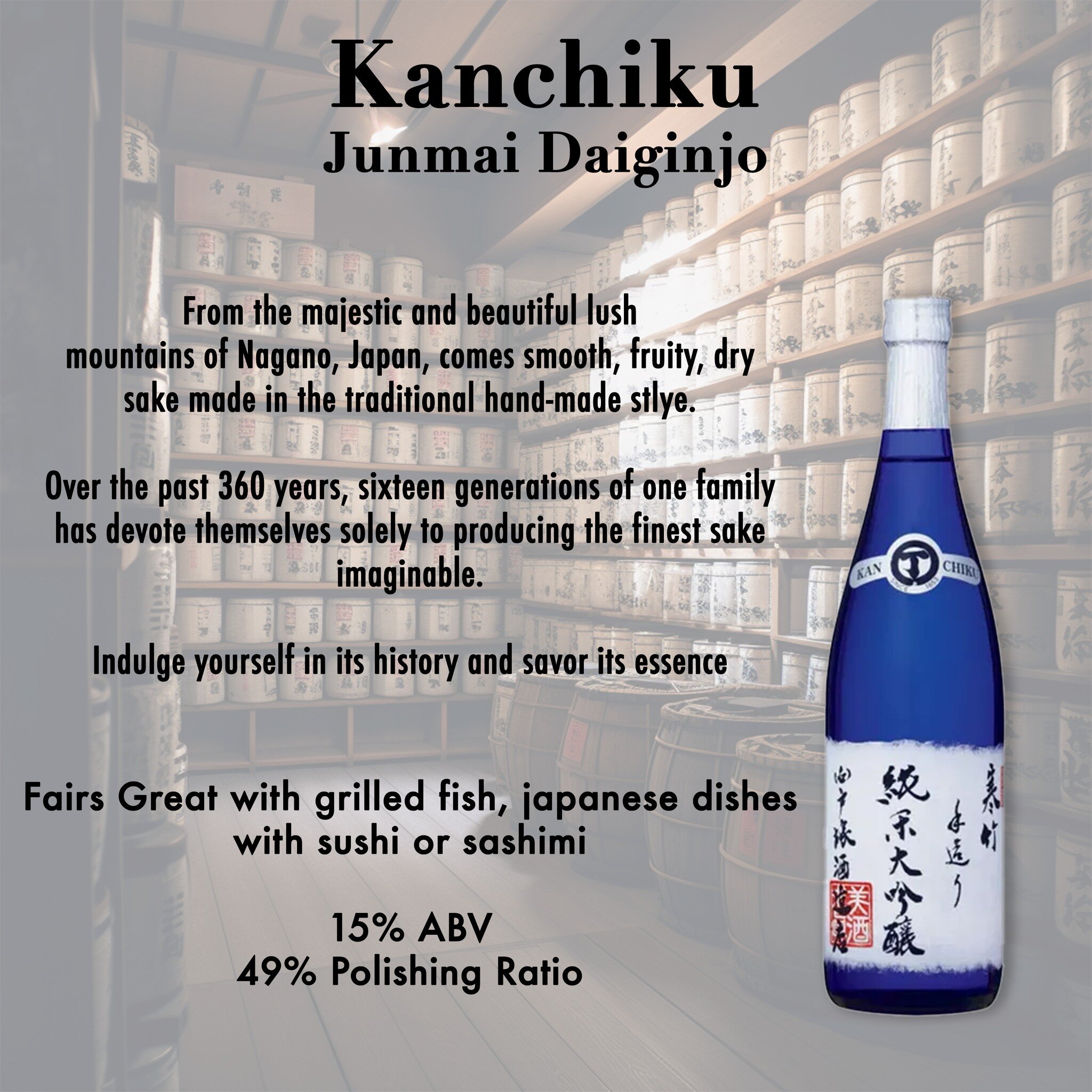 Beautifully hand made, Kanchiku boasts a premium Junmai Daiginjo complexity that is distinct from others in its class
.
.
.
.
.
.
.
.
#nafdc
#northamericanfood
#food 
#sacramento 
#sactown
#westsacramento
#sake
#japanesesake
#japan
#sakelover
#sakest