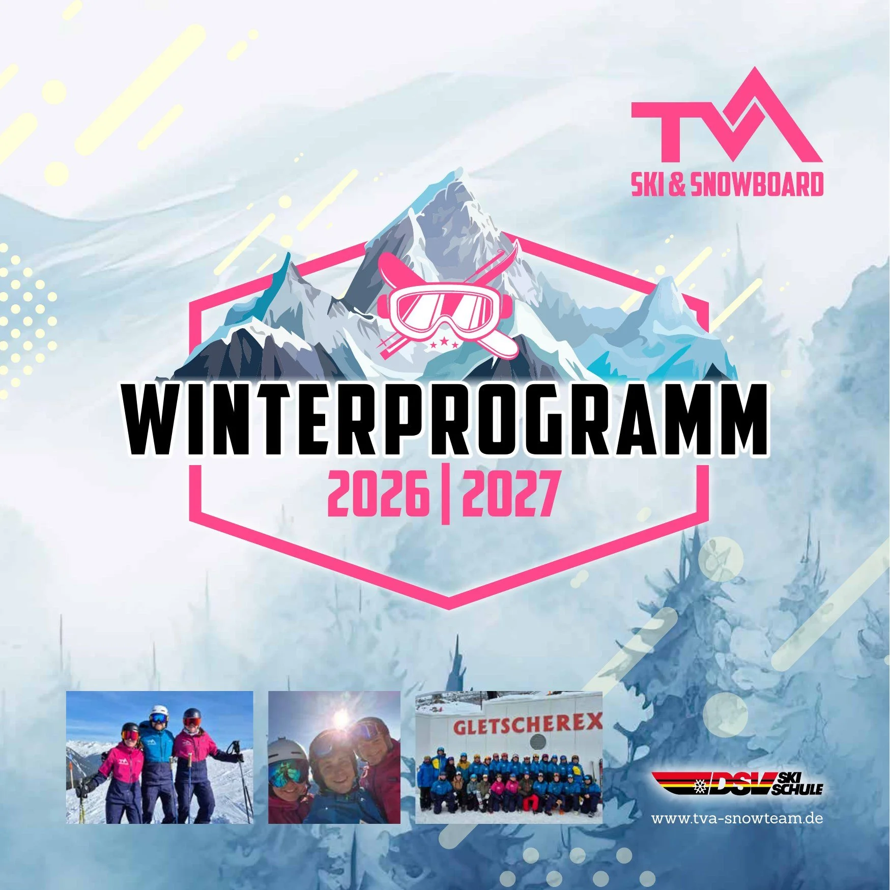 Titelseite Winterprogramm 2026/27 des TVA Snowteam