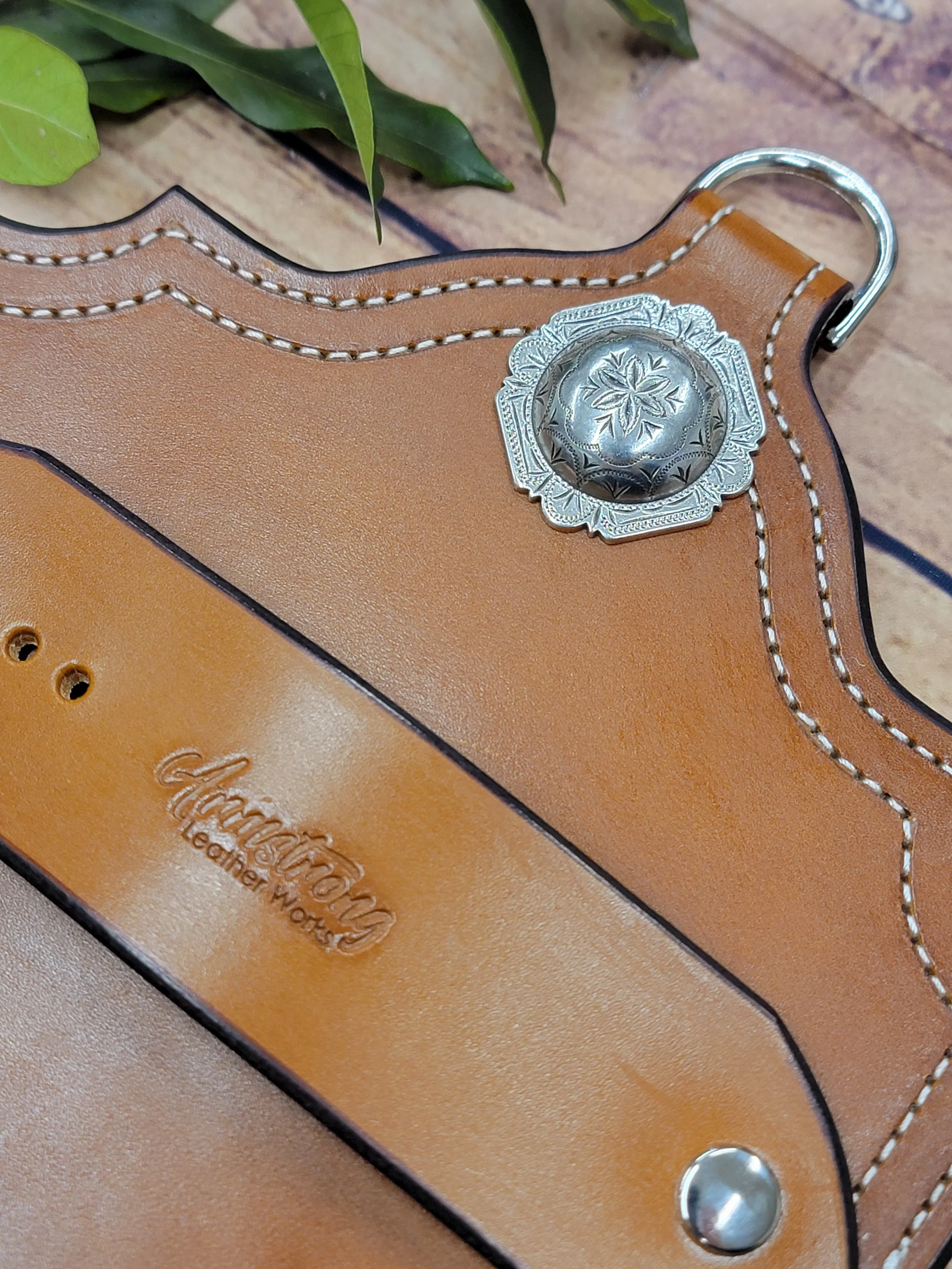 Three Buckle Brown: White Stitching