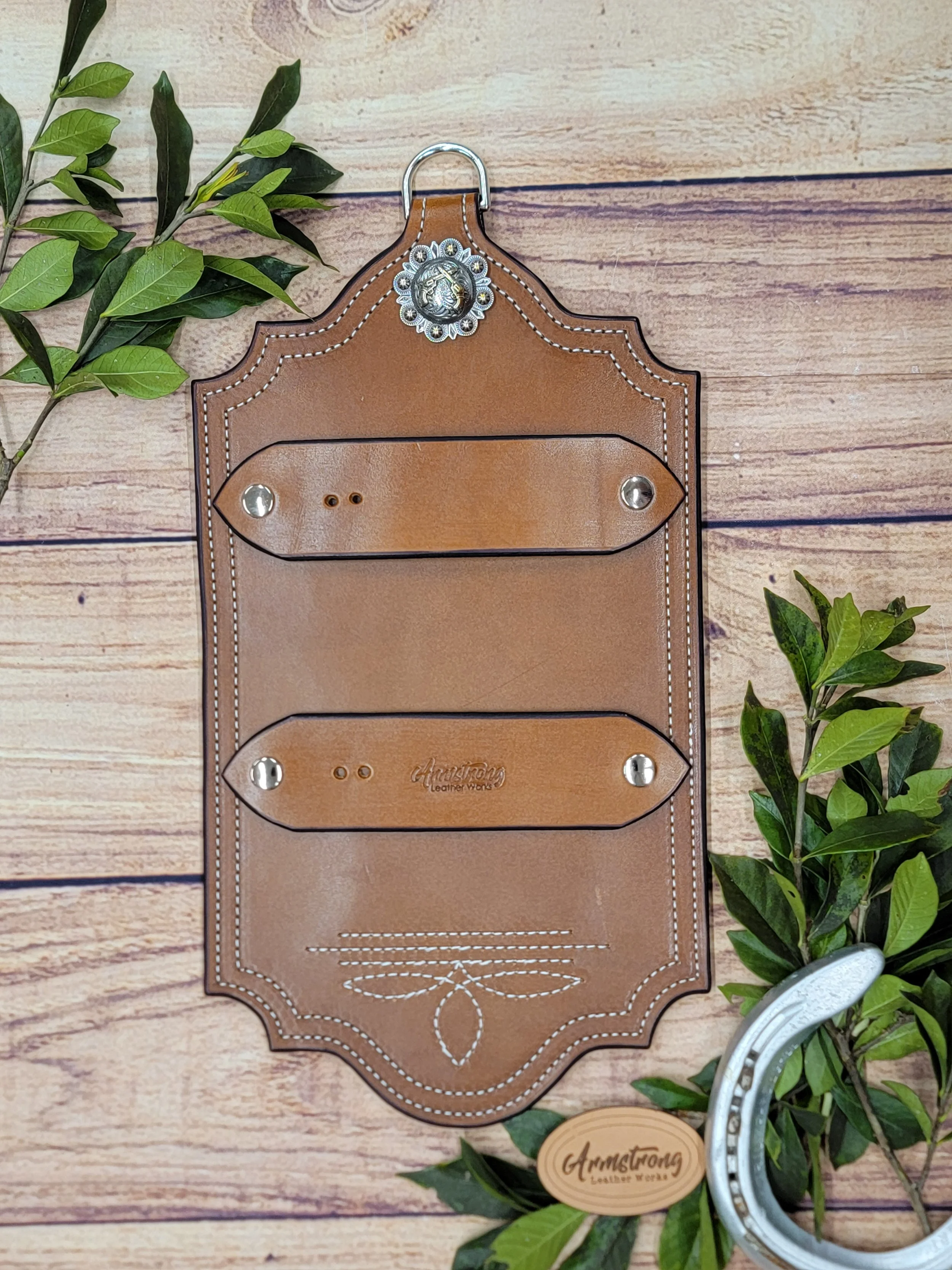 Two Buckle Brown: White Stitching