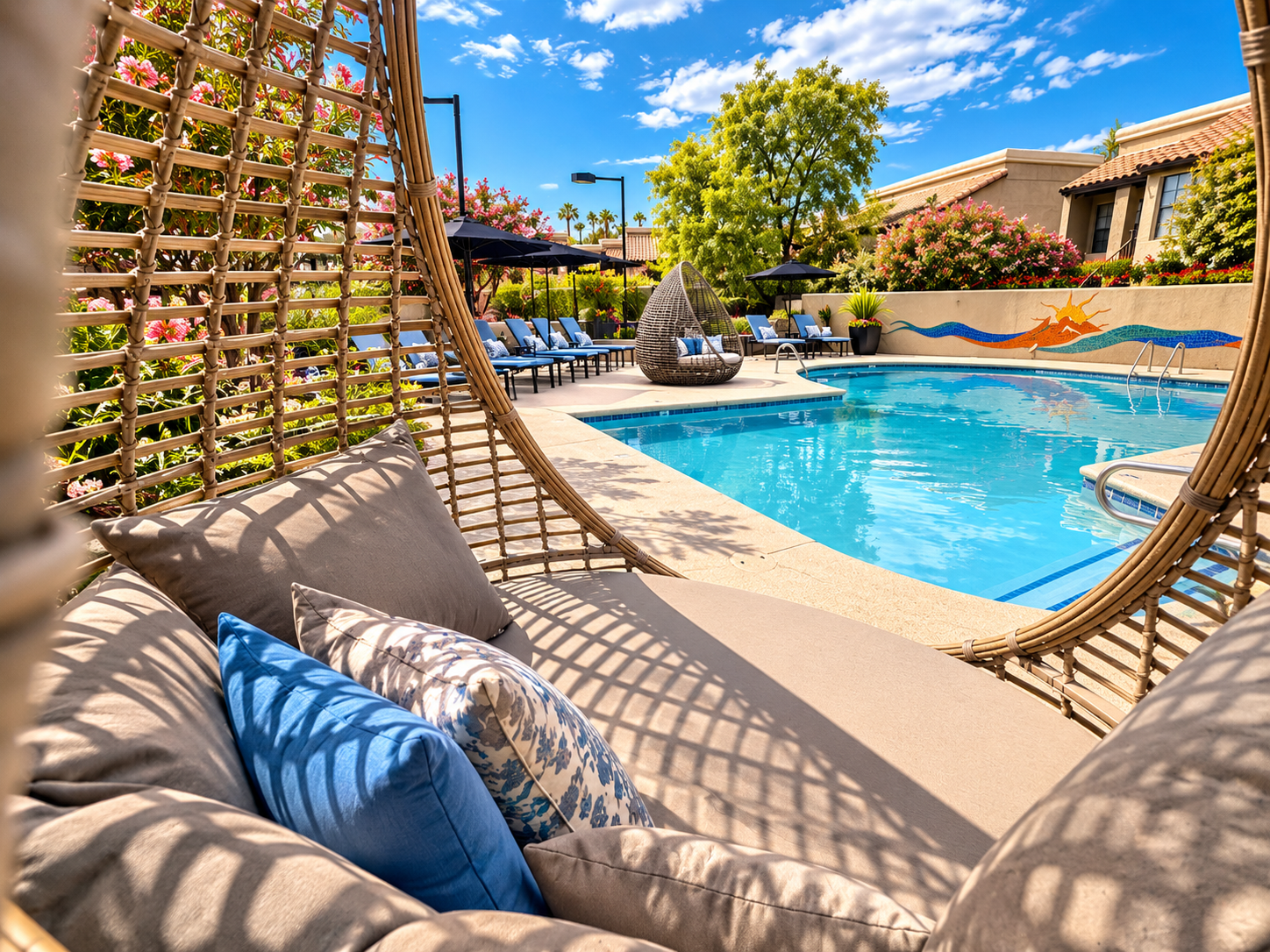 Sunlit Resort Pool from Wicker Lounge.png