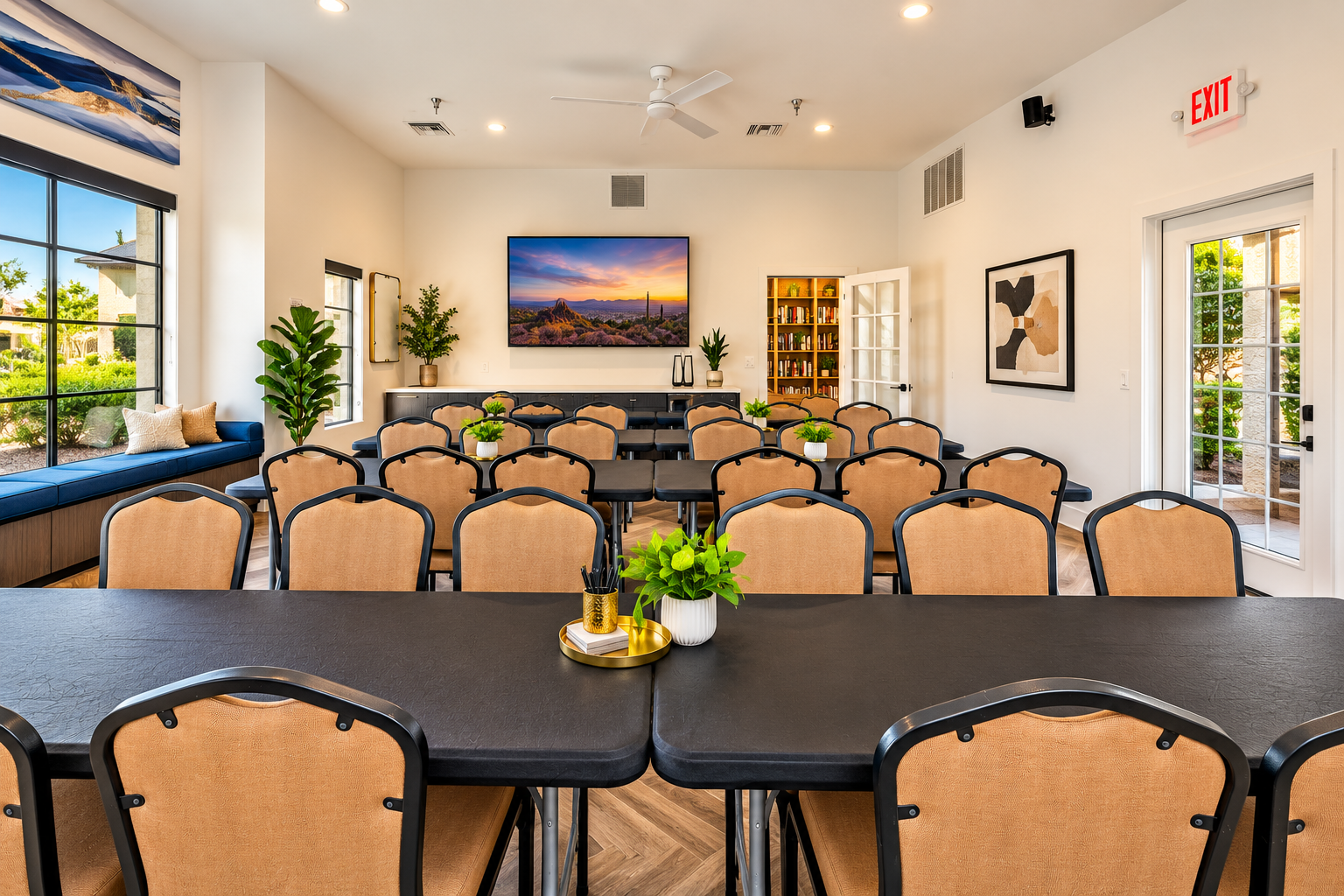 Modern Seminar Room with Sunset Display.png