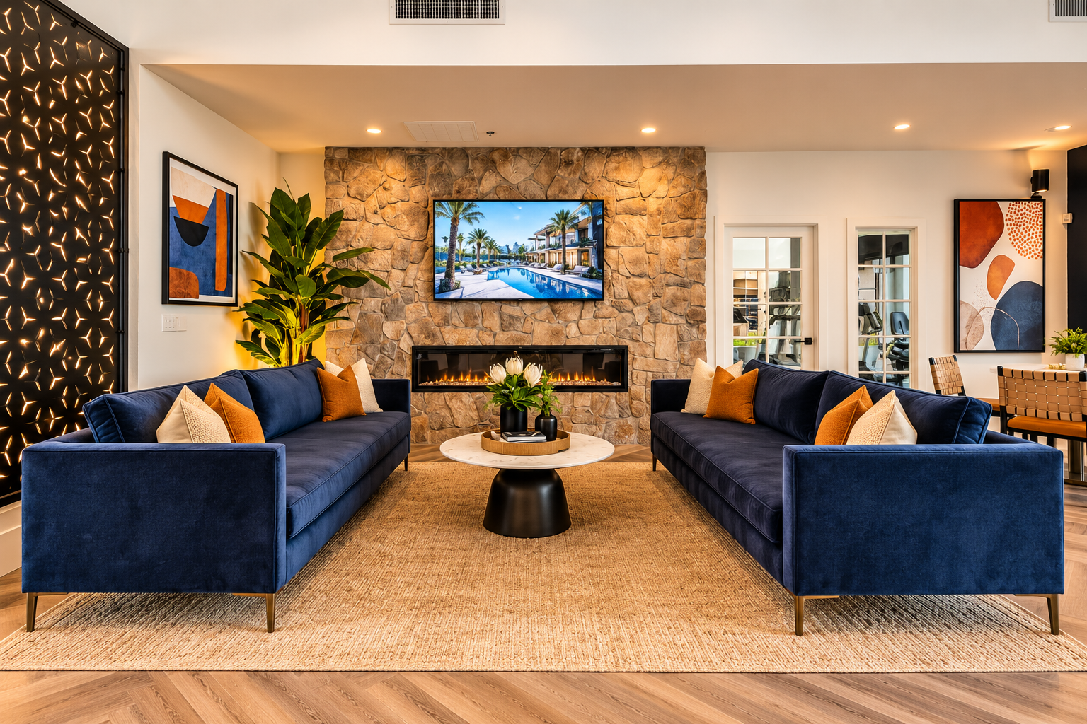 Symmetrical Navy Sofa Luxury Lounge.png