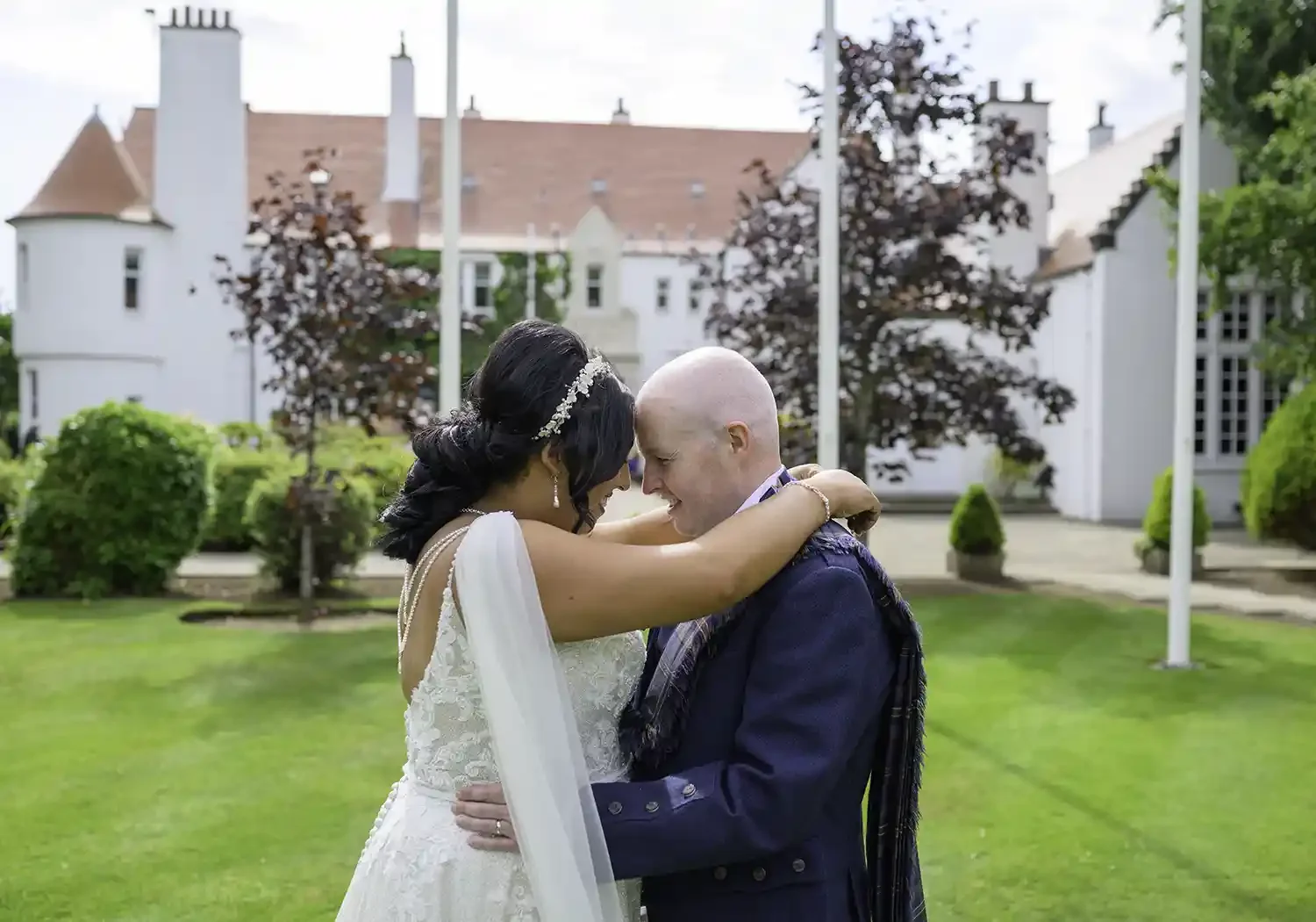 Intimate wedding portrait at Lochgreen House Hotel in Troon, Ayrshire