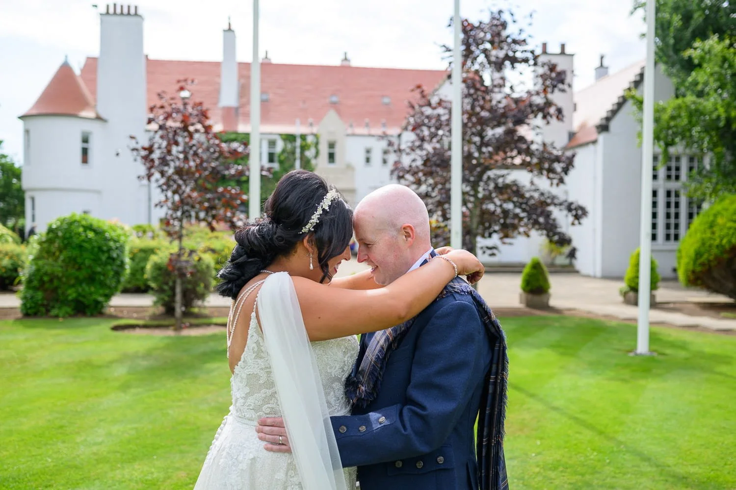 Intimate wedding portrait at Lochgreen House Hotel in Troon, Ayrshire