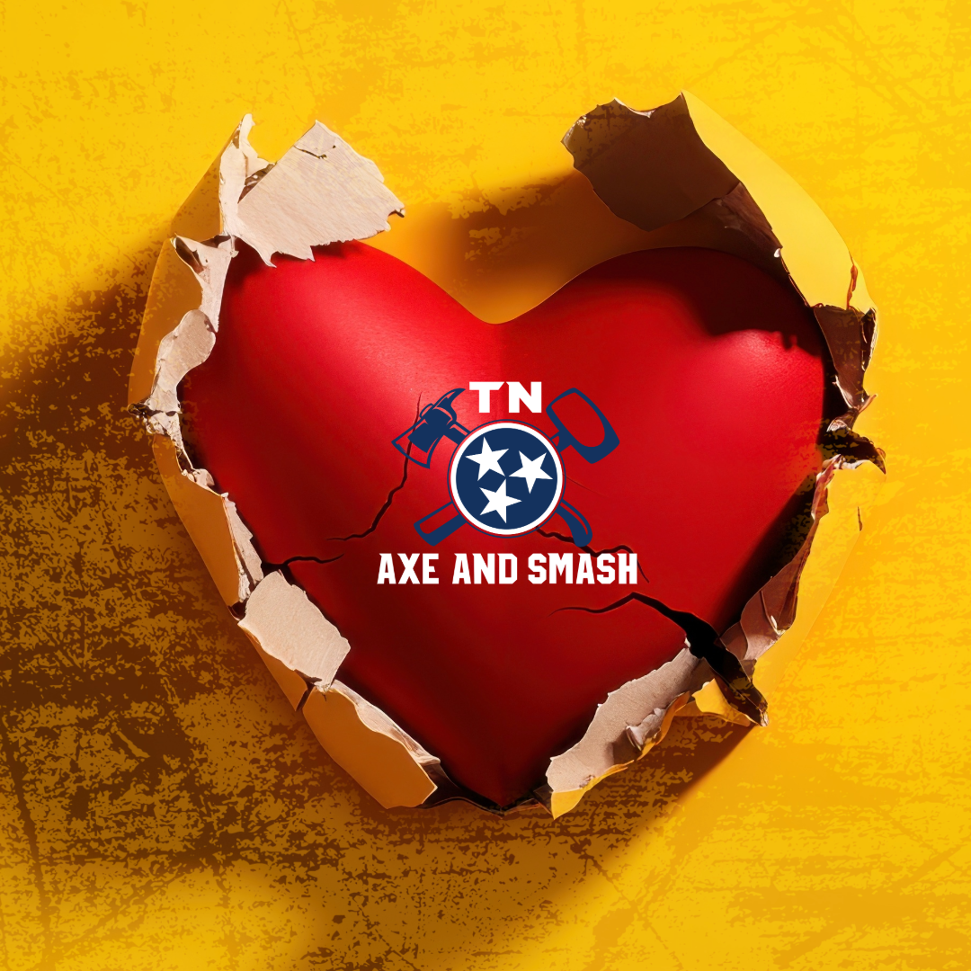 TN Axe and Smash logo on heart that has been uncovered.