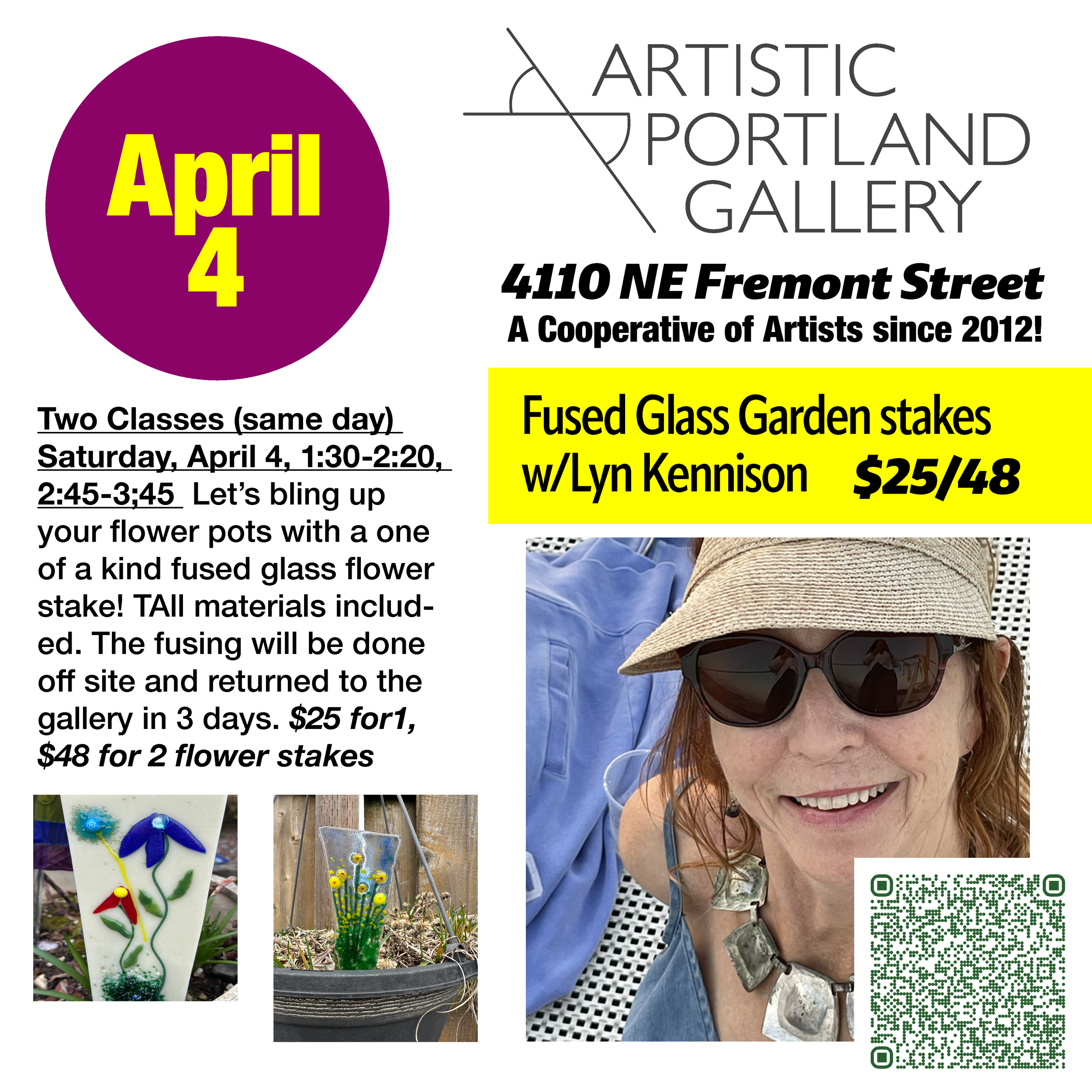 Fused Glass Garden Stakes Classes at Artistic Portland Gallery