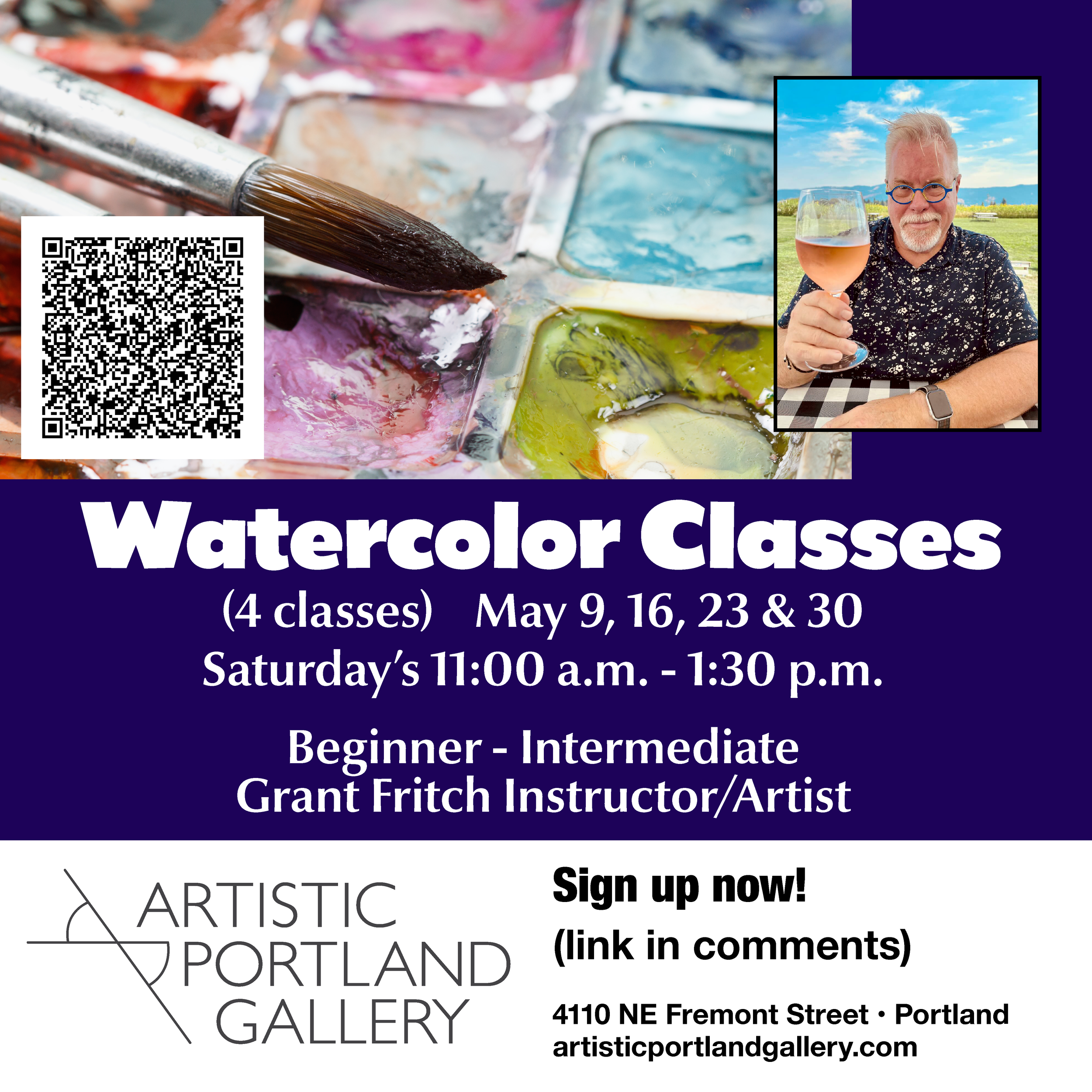 Watercolor Painting Classes at Artistic Portland Gallery 