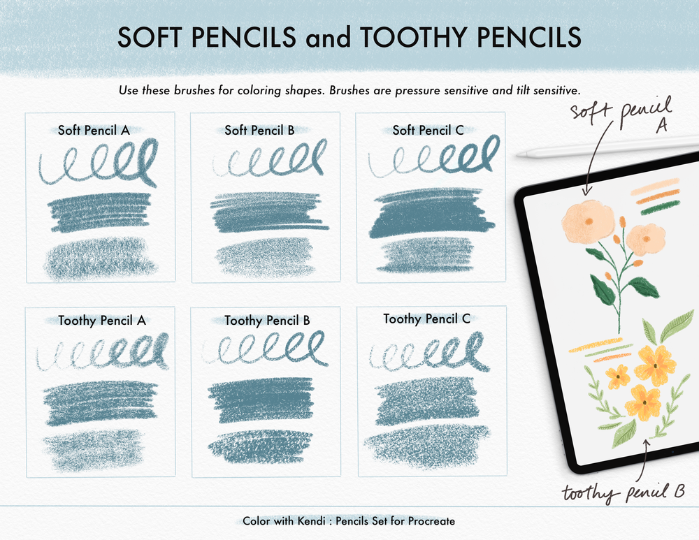 Pencils Brush Pack for Procreate — Color with Kendi: Procreate ...