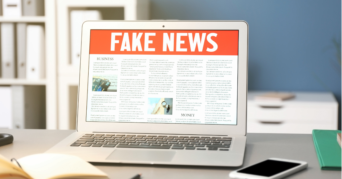 Social Media Fake News Viewed on a Laptop