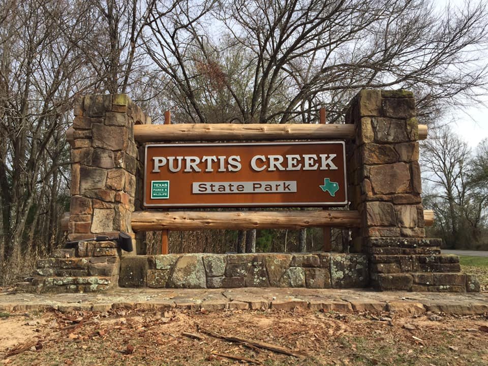 Stone footings for park entrance signs