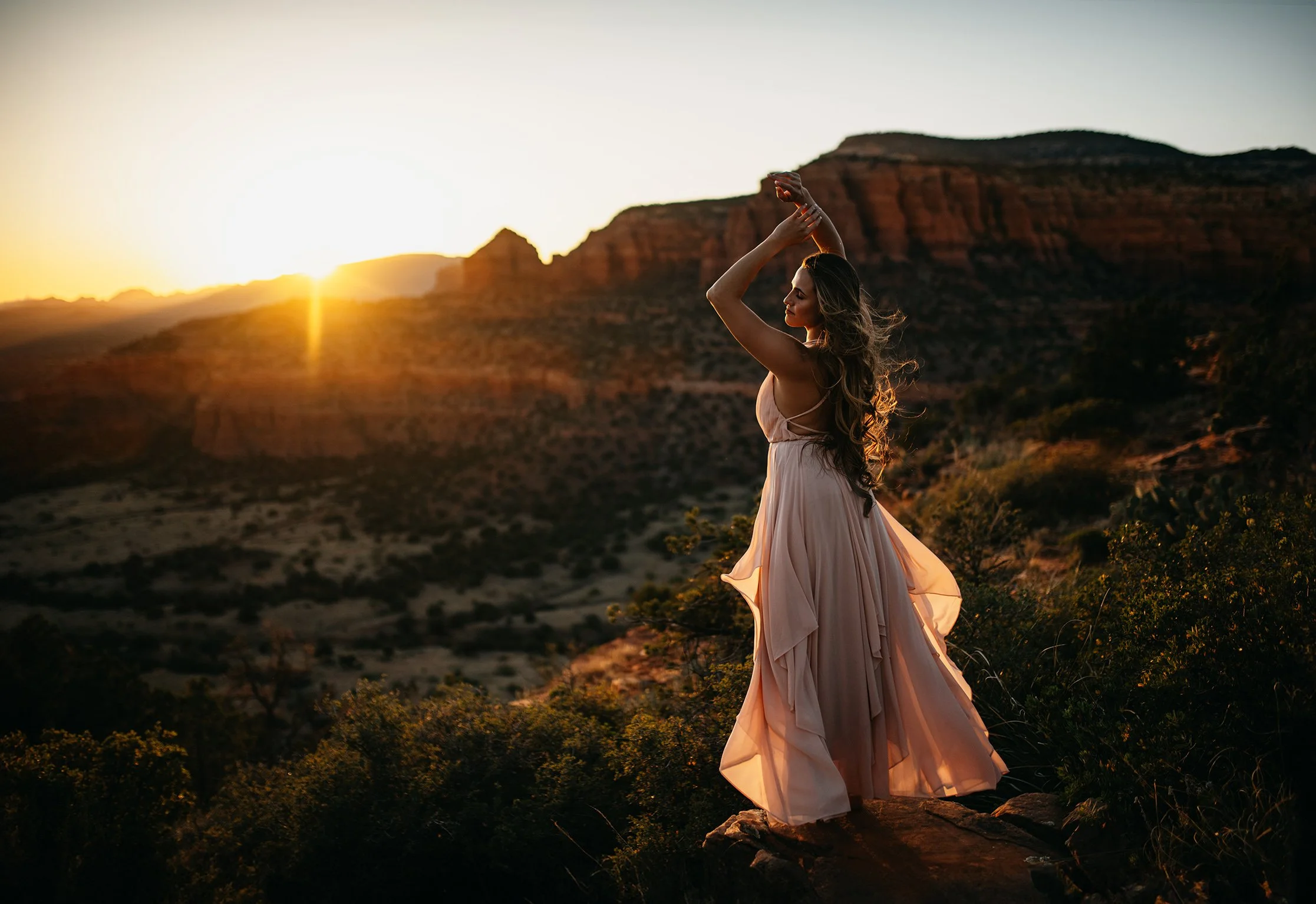 On Top of a Mountain - Sedona Arizona Women Empowerment Photographer 