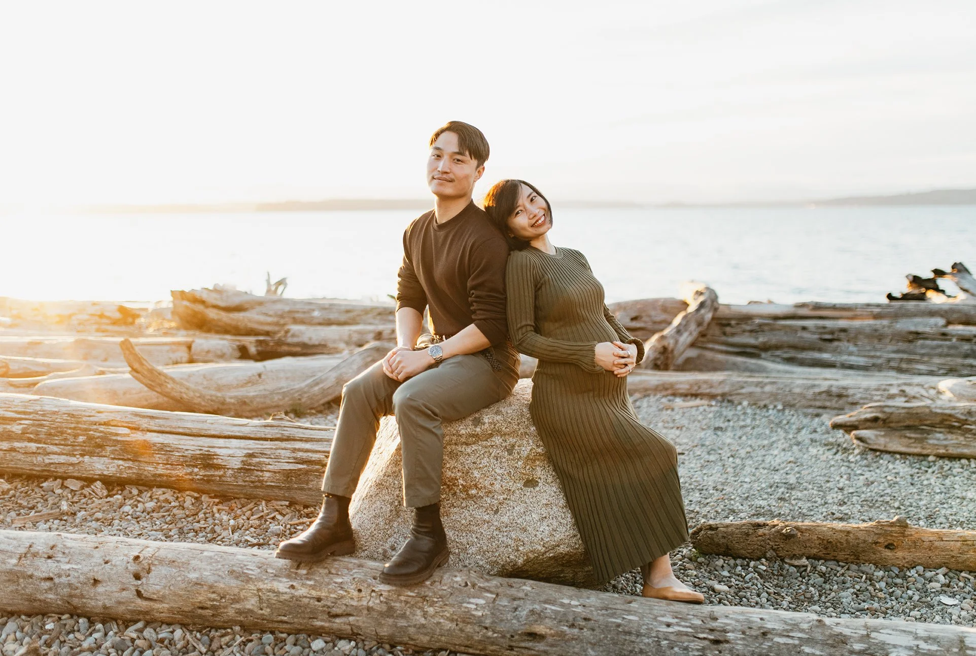 Winter Maternity Beach Mini Session - West Seattle Maternity Photographer 