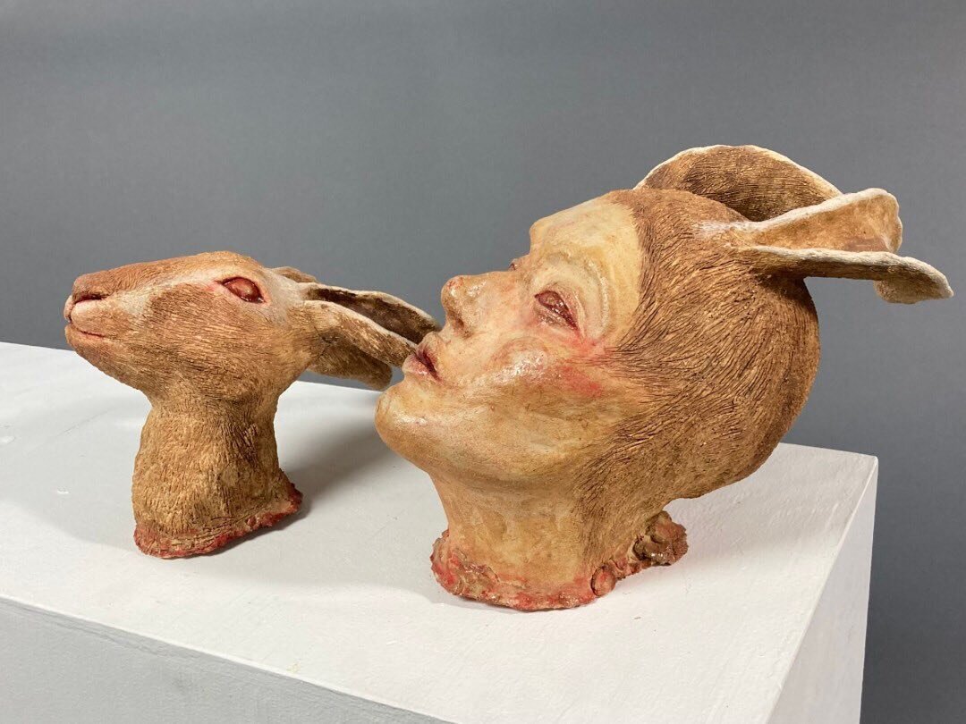 heads, by Falcon Laina, a student at Simon&rsquo;s Rock, is one of 31 works by Berkshire County students exhibited April 13-30 at the Lichtenstein Center for the Arts as part of our annual Fellowship Show.
Many thanks to the Feigenbaum Foundation for