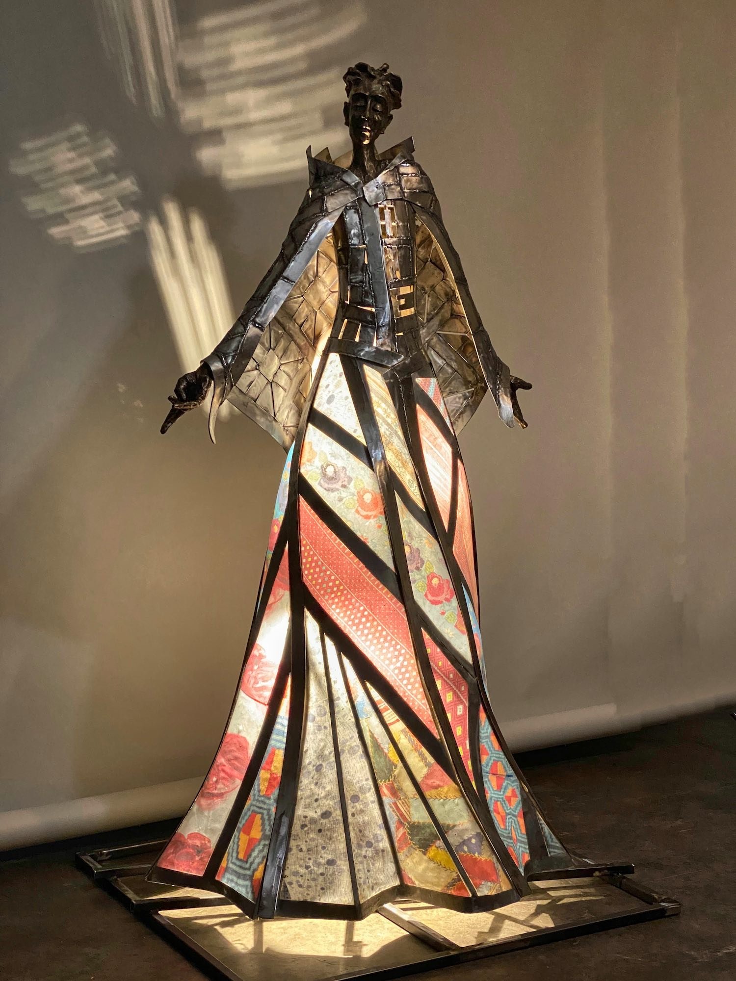 Out of Many... sculpture commission for Willmar MN. A public art project that had community donations of fabrics that represented them and their families.