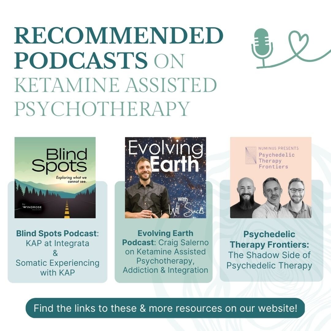 Looking for insightful and informative podcasts about Ketamine Assisted Psychotherapy? ⁠
⁠
Check out these highly recommended shows plus our own Blind Spots Podcast that explore the transformative potential of KAP. Learn from experts about how this i