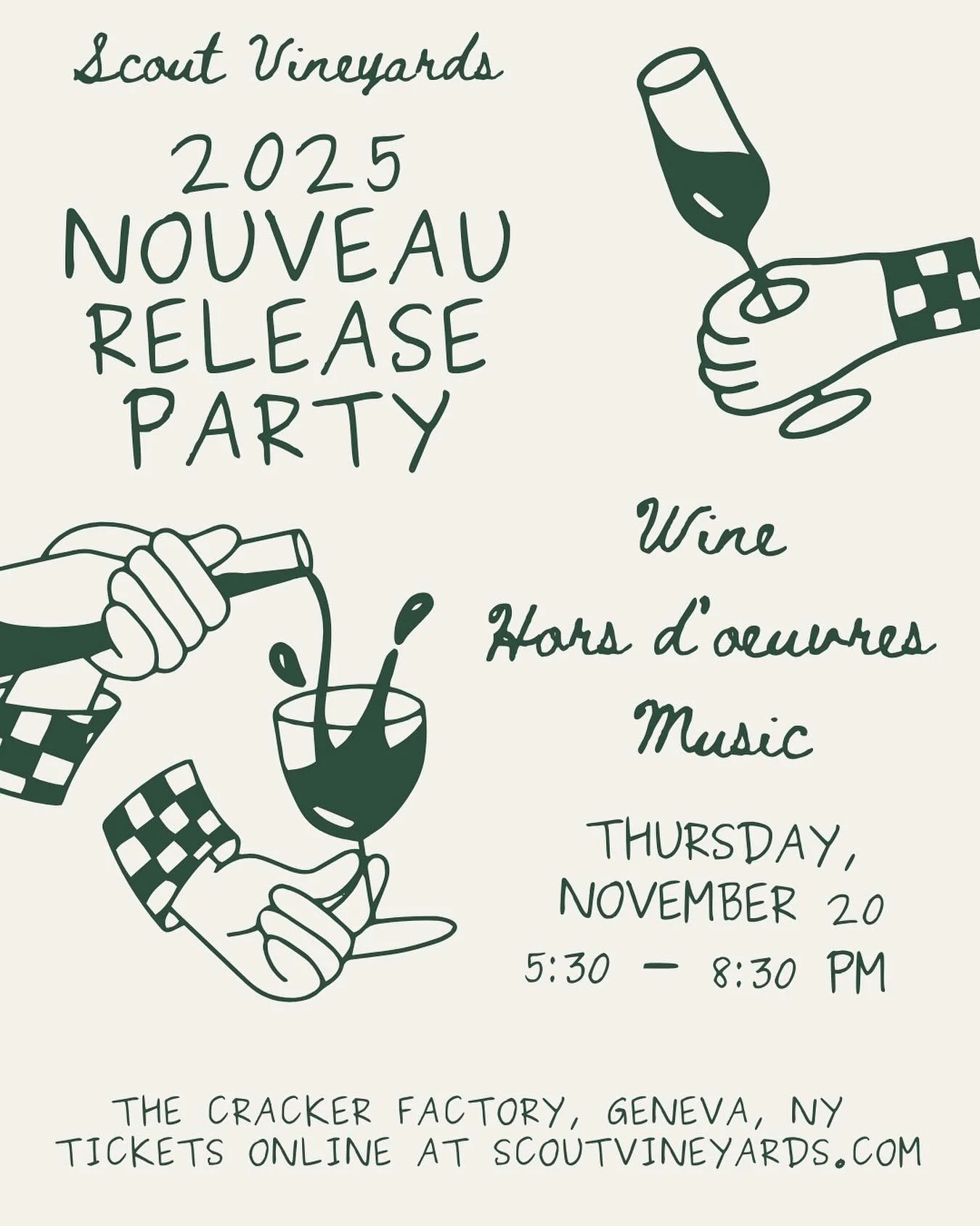Join us on Thursday, November 20 from 5:30 PM - 8:30 PM at The Cracker Factory in celebration of our 2025 Nouveau release! This year’s event will once again take place at The Cracker Factory and feature live music, and a grazing table & hor