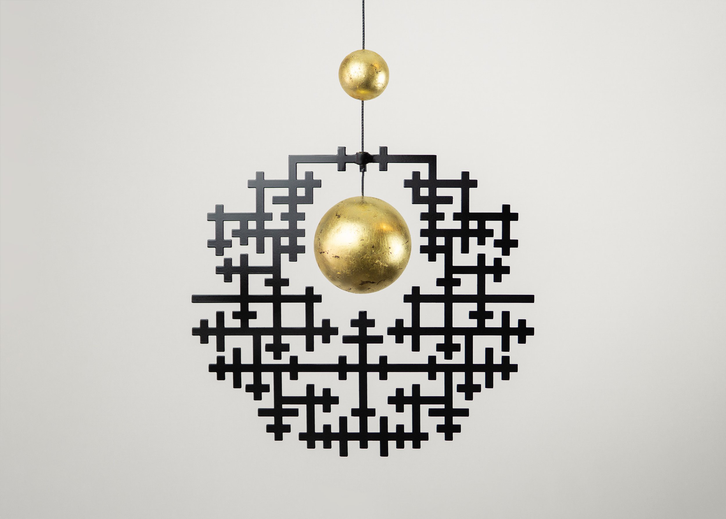 Absent Icon. Steel, Gold Leaf. 2021.