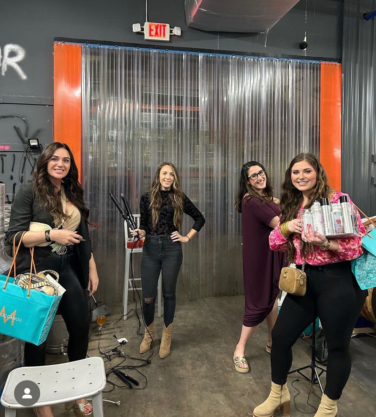 Half of our team, hard at work outside the Salon! 🧚🏼&zwj;♀️ #rizoshairstudio #hairevents #supportlocal