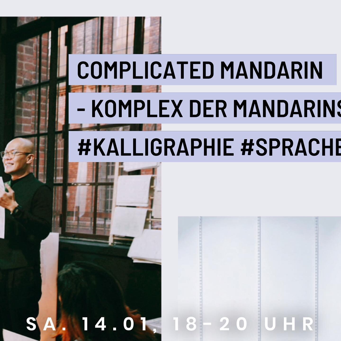 This Saturday, our residency artists Po-Fu Wu and Yuyen Lin-Woywod (COMPLICATED MANDARIN - KOMPLEX DER MANDARINSCHRIFT) and Lex Shcherbakov (ALLOWING SPACE) will present their work during the residency. You are all warmly invited. ✨

🏠 Location: Spa
