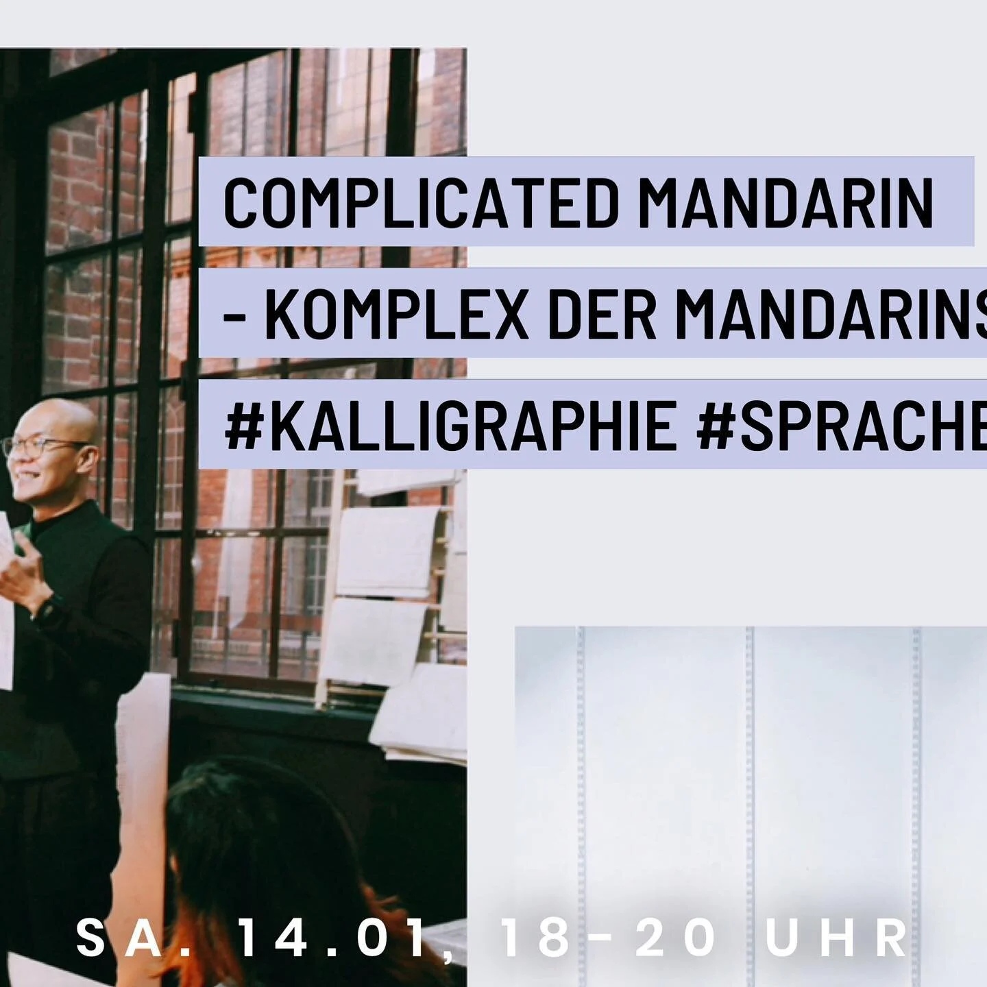This Saturday, our residency artists Po-Fu Wu and Yuyen Lin-Woywod (COMPLICATED MANDARIN - KOMPLEX DER MANDARINSCHRIFT) and Lex Shcherbakov (ALLOWING SPACE) will present their work during the residency. You are all warmly invited. ✨
🏠 Location: Spa