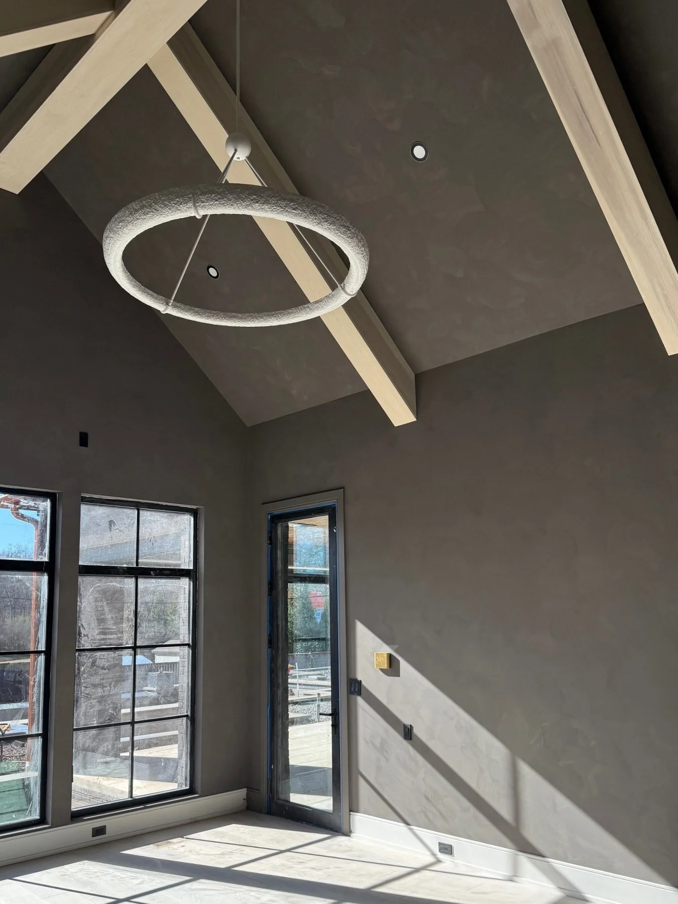 you all are not ready for this primary bedroom suite at project blackberry 🥵&nbsp;

#modernhomedesign #homeinteriors #limewash #moodybedroom