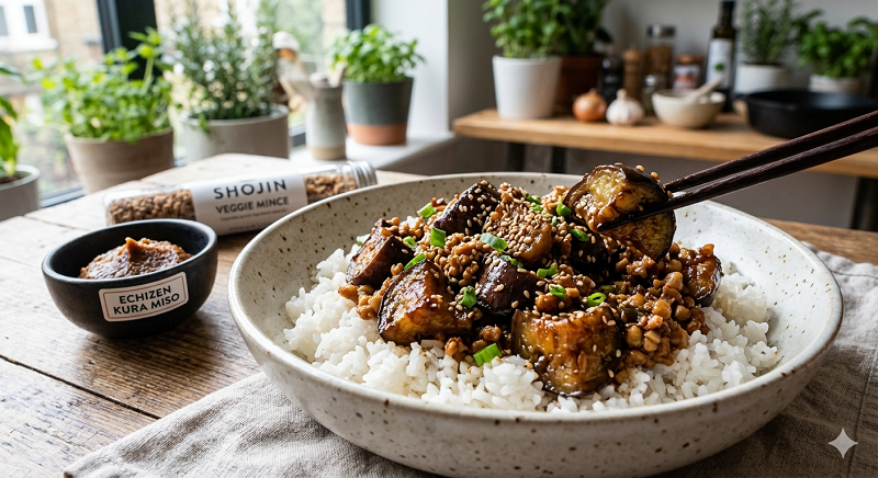 Better Than Japanese Restaurants? 15-Min Miso Aubergine (Eggplant) Stir-Fry Vegan Recipe