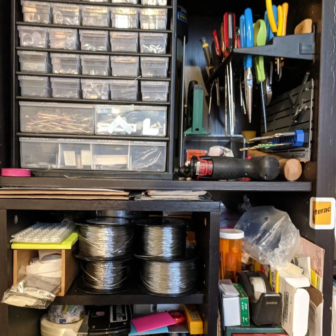 Long overdue organizing of tools, matboards and glass offcuts! #pictureframing #artiststudio #smallworkshop #organizing