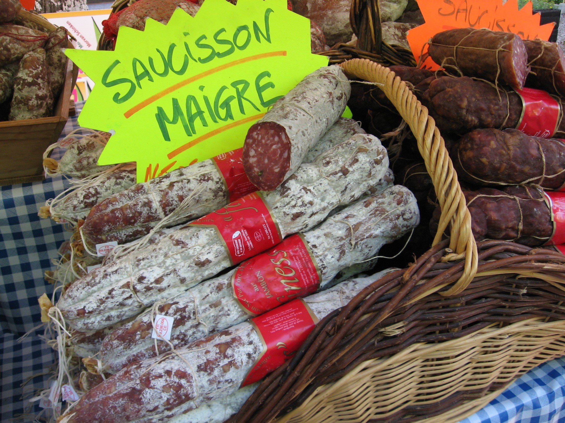 Image of sausage at a French market
