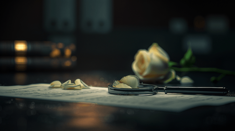 White roses and a pen resting on legal documents under warm light — assessing eligibility to withdraw green card sponsorship