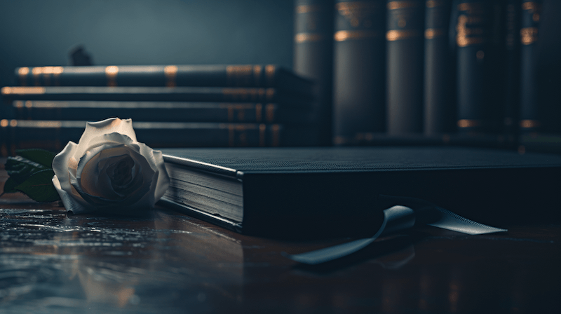 Legal volumes and casebooks on a dark shelf in a law library