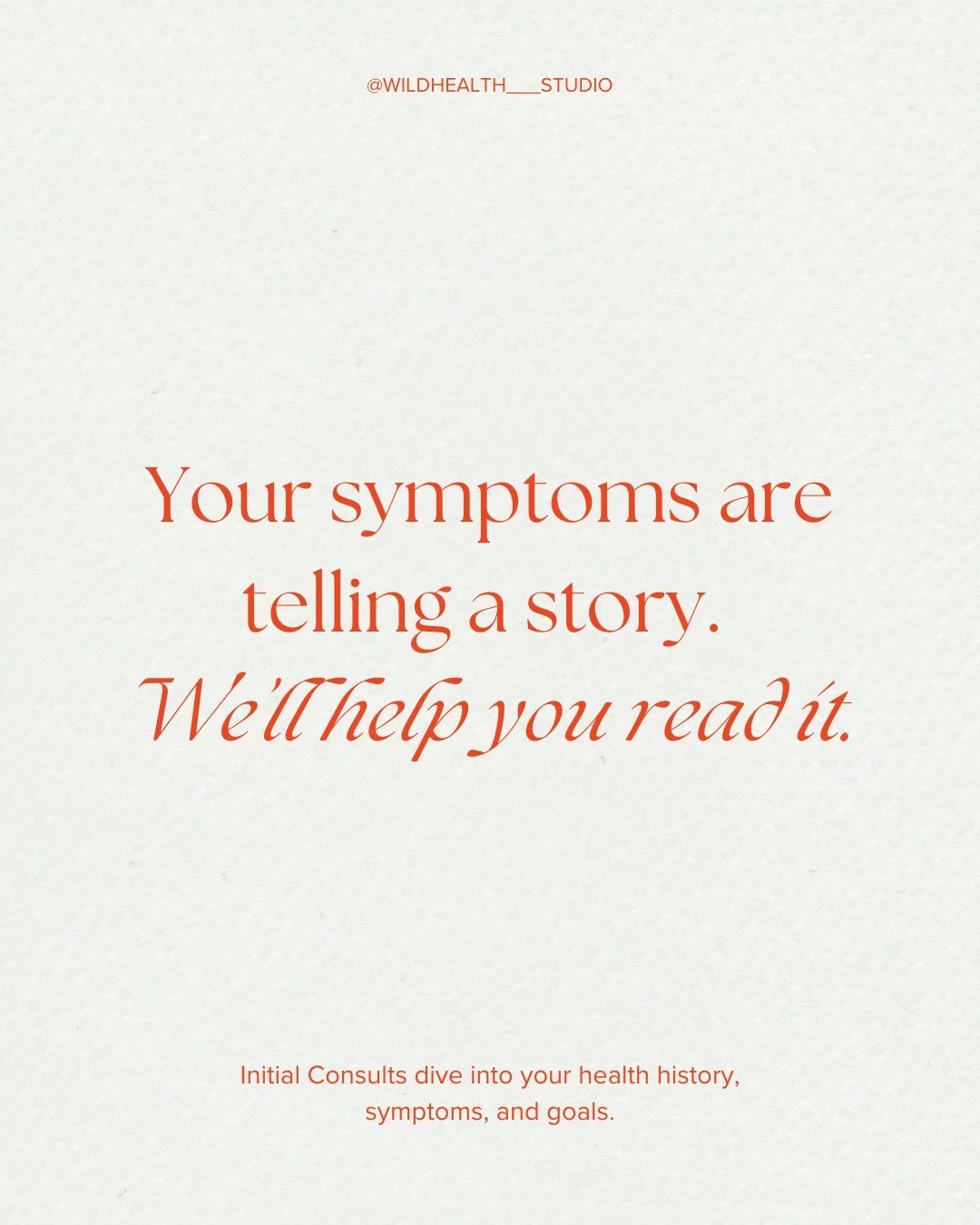 Your health really deserves more than quick fixes. 

At Wild Health Studio, our consults are designed to uncover the why behind your symptoms - whether you&rsquo;re experiencing pelvic pain/painful periods, PMDD or PMS, Endometriosis or gut issues. 
