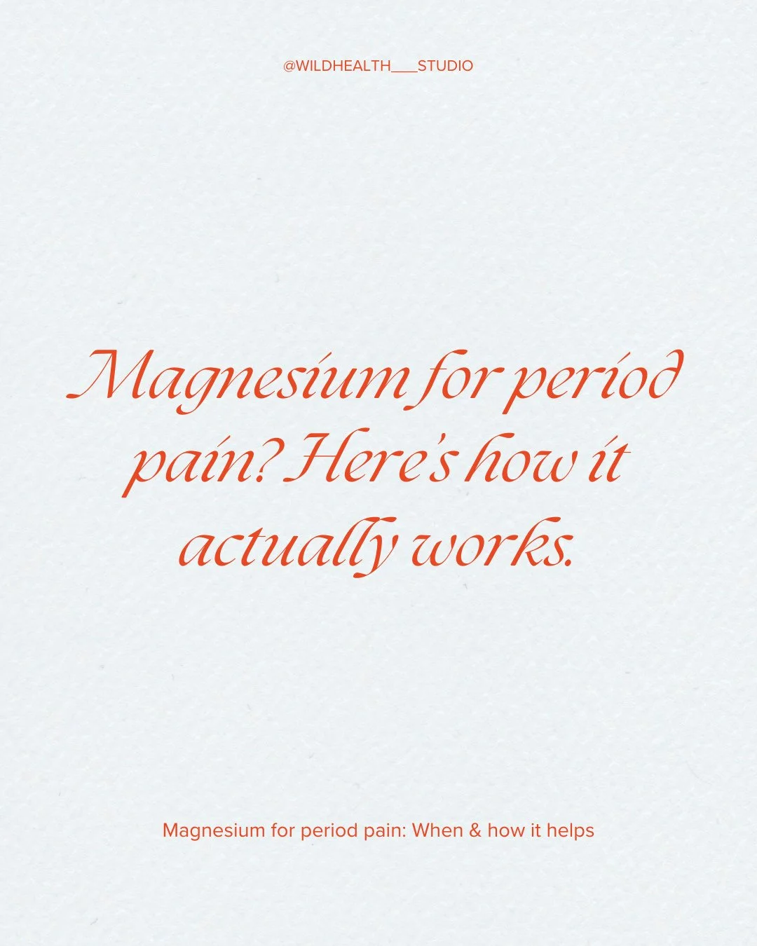 Magnesium isn&rsquo;t just trendy. It&rsquo;s clinically supported, deeply calming, and wildly underused for period support! We just need to ensure you're taking the right forms, at the right dosages at the right times of your cycle.⁠
⁠
Here's how it