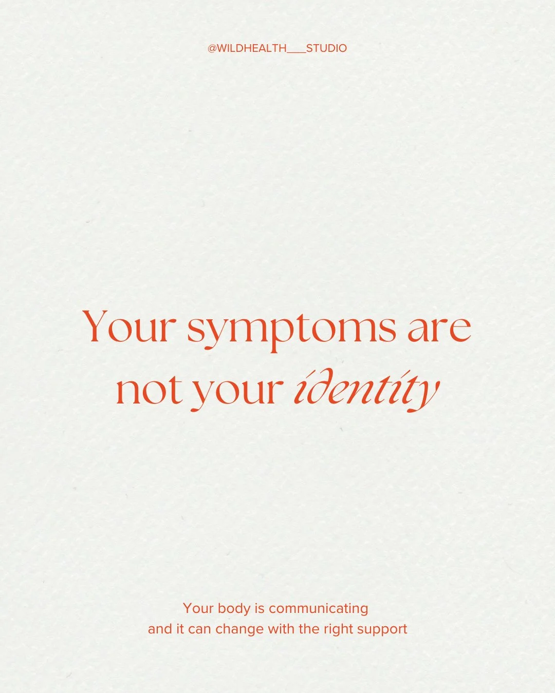 Your symptoms are not your identity.⁠
⁠
It can be easy to believe that you are your Endo, PMDD or PMS, your bloating, your heavy periods or your fatigue, especially if those symptoms have been with you for years. But symptoms are communication. They 