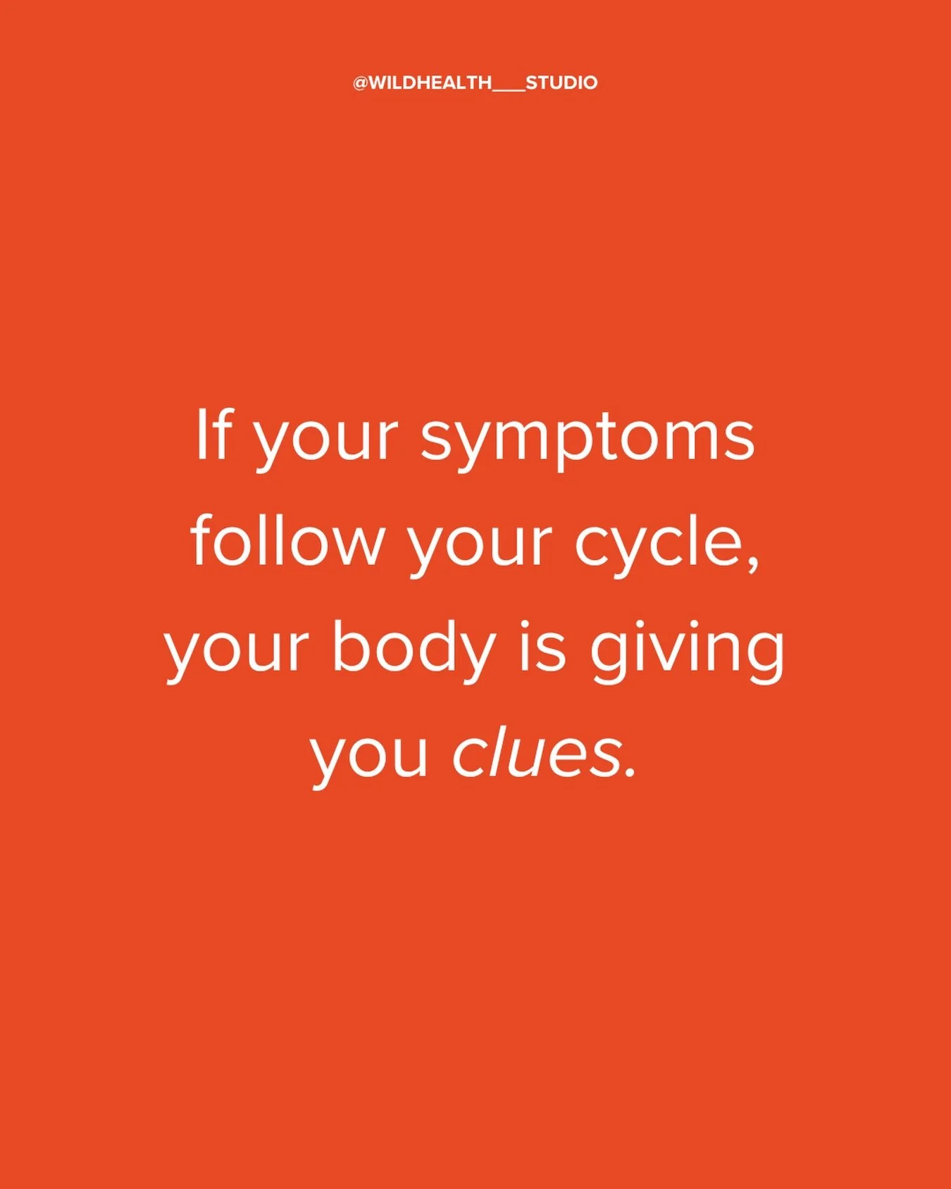 Cycle tracking is so powerful! The amount of women I speak to that have started tracking their cycle and noticed a pattern to their xyz symptom, which has then lead them to getting an extremely validating diagnosis or allowing them to get deeper and 