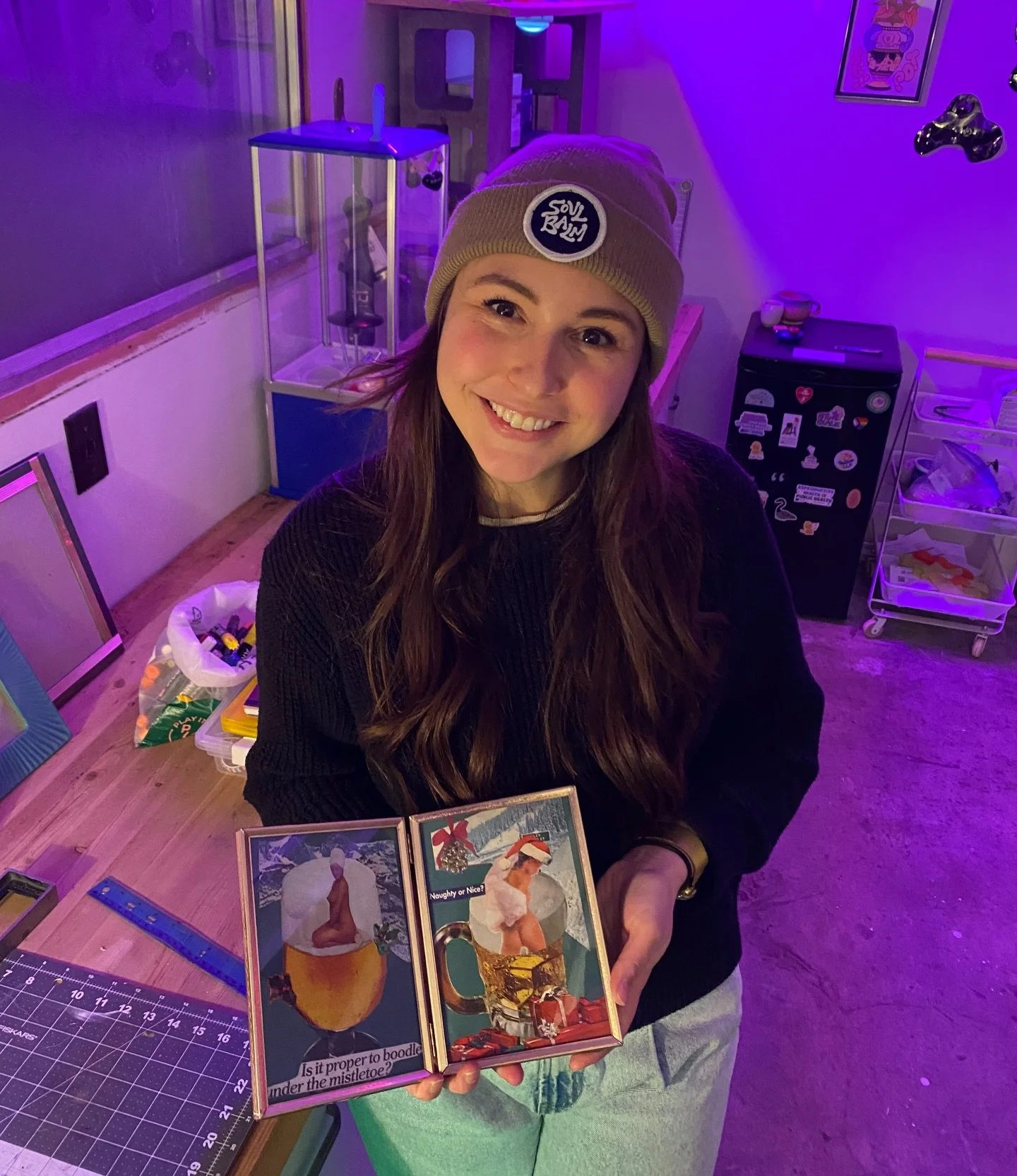 NSFW Cut N Paste - Cutting up old playboy mags to make new art and new representations of sexuality that are more meaningful to us and more representative of our experiences! 

Thank you for coming to our cute festive evening and thank you Em for bei