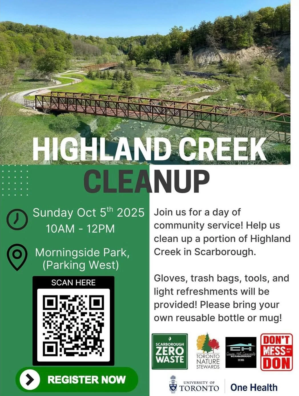 Our next cleanup π§Ή has been scheduled for Sunday October 5th! Along with Toronto Nature Stewards (@torontonaturestewards), Curran Hall Community and the Scarborough Environmental Association (@scarb.env.asc), we’re going to Highland Creek/ Mor