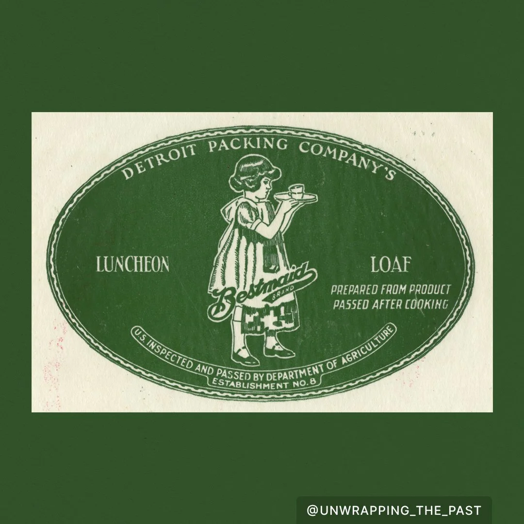 Prepared from product passed after cooking! 
.
.
.
#1930s #1930sdesign #1930scandy #design #designhistory #advertisinghistory #candy #wrappers #candywrappers #meatwrappers #vintage