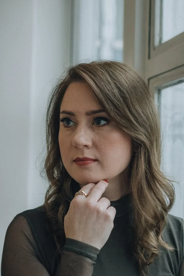 close up of a woman's face