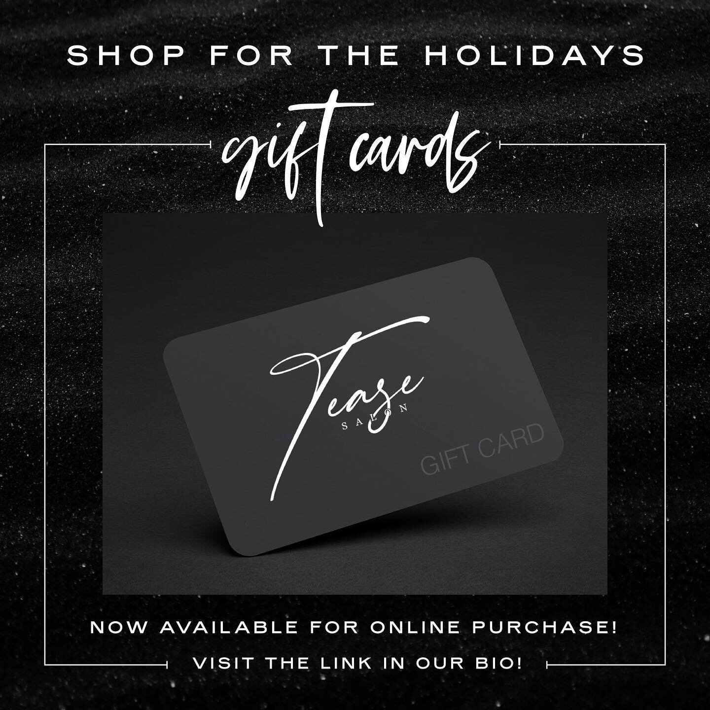 Need a perfect gift for your friends, family, or loved ones? Avoid the black Friday madness and purchase a Tease Salon gift card from the comfort of your couch! No need to come into the salon anymore to purchase 🥳 just click the link in our bio!