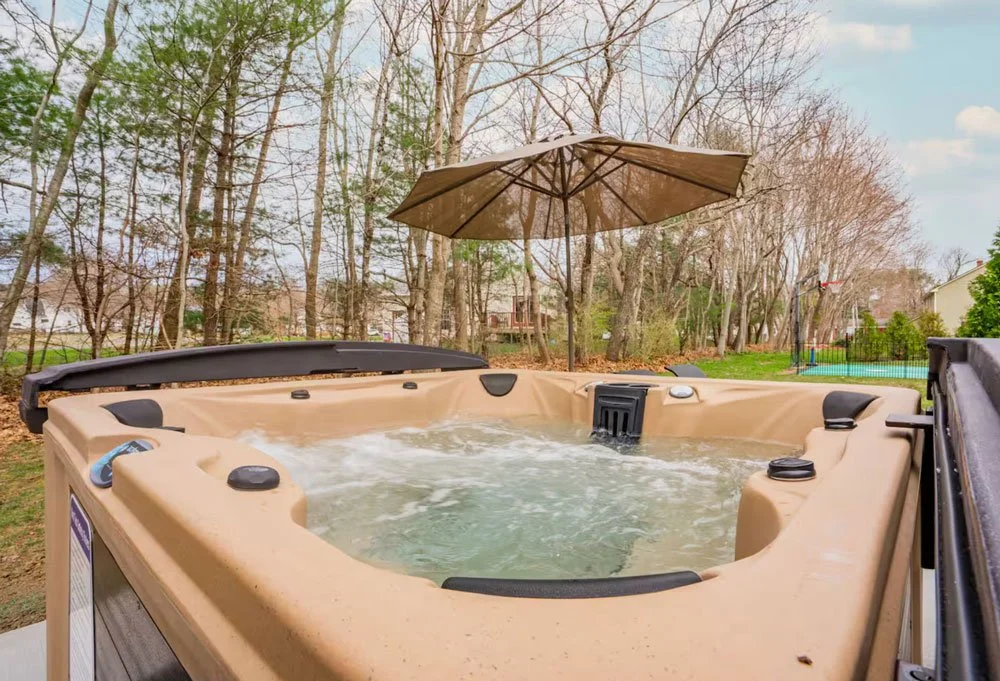 All-business daytime hot tub