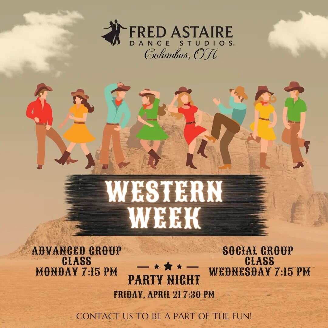 We could not be more excited for this week - and it all builds up to our super fun practice party on Friday! 🤠🤠

This week we're focusing on the Country 2-Step in our Advanced &amp; Social Groups &amp; an action-packed Country Western Party on Frid