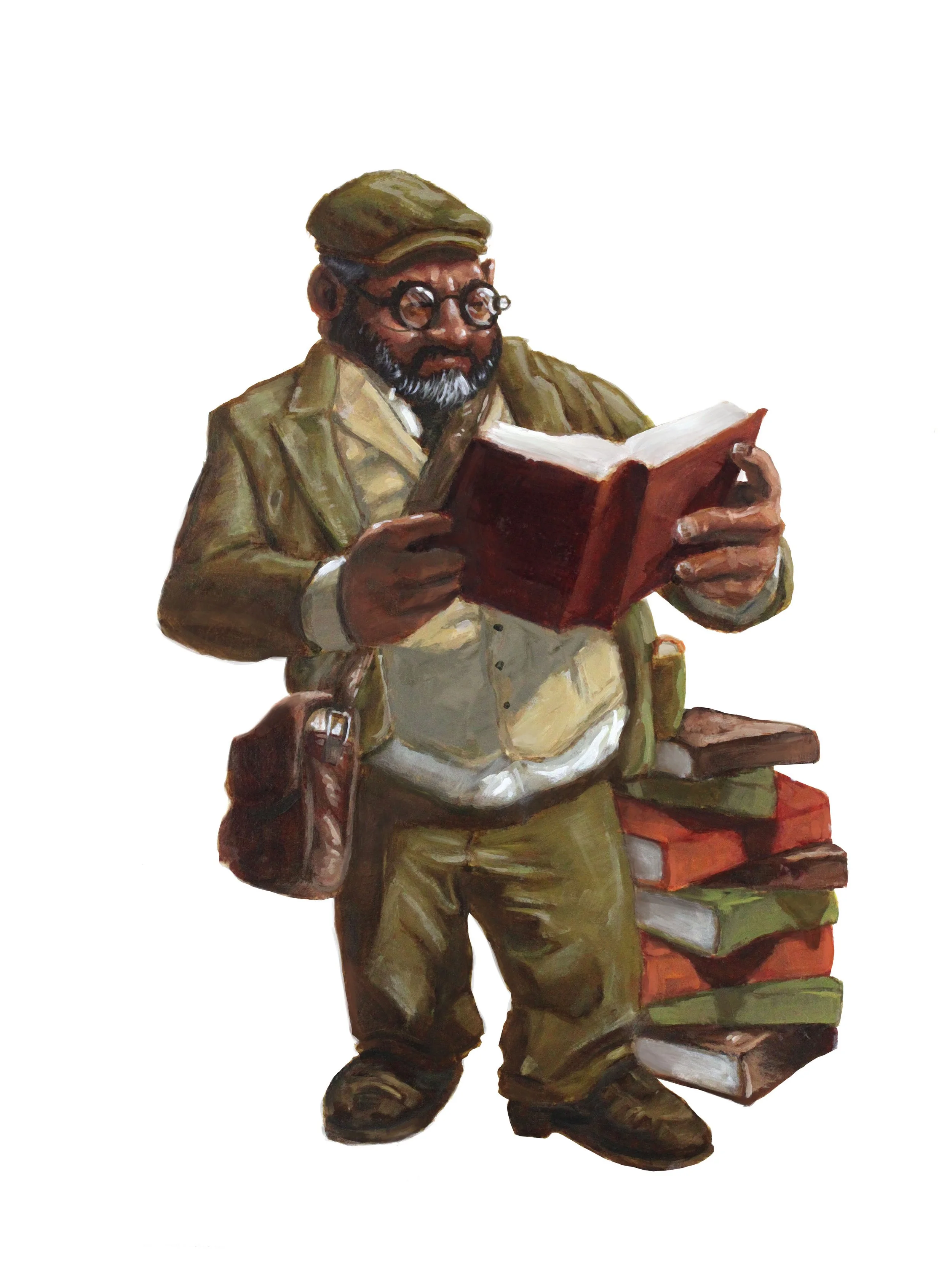 Professor Hammerstone - 9x12 Oil on Watercolor Paper