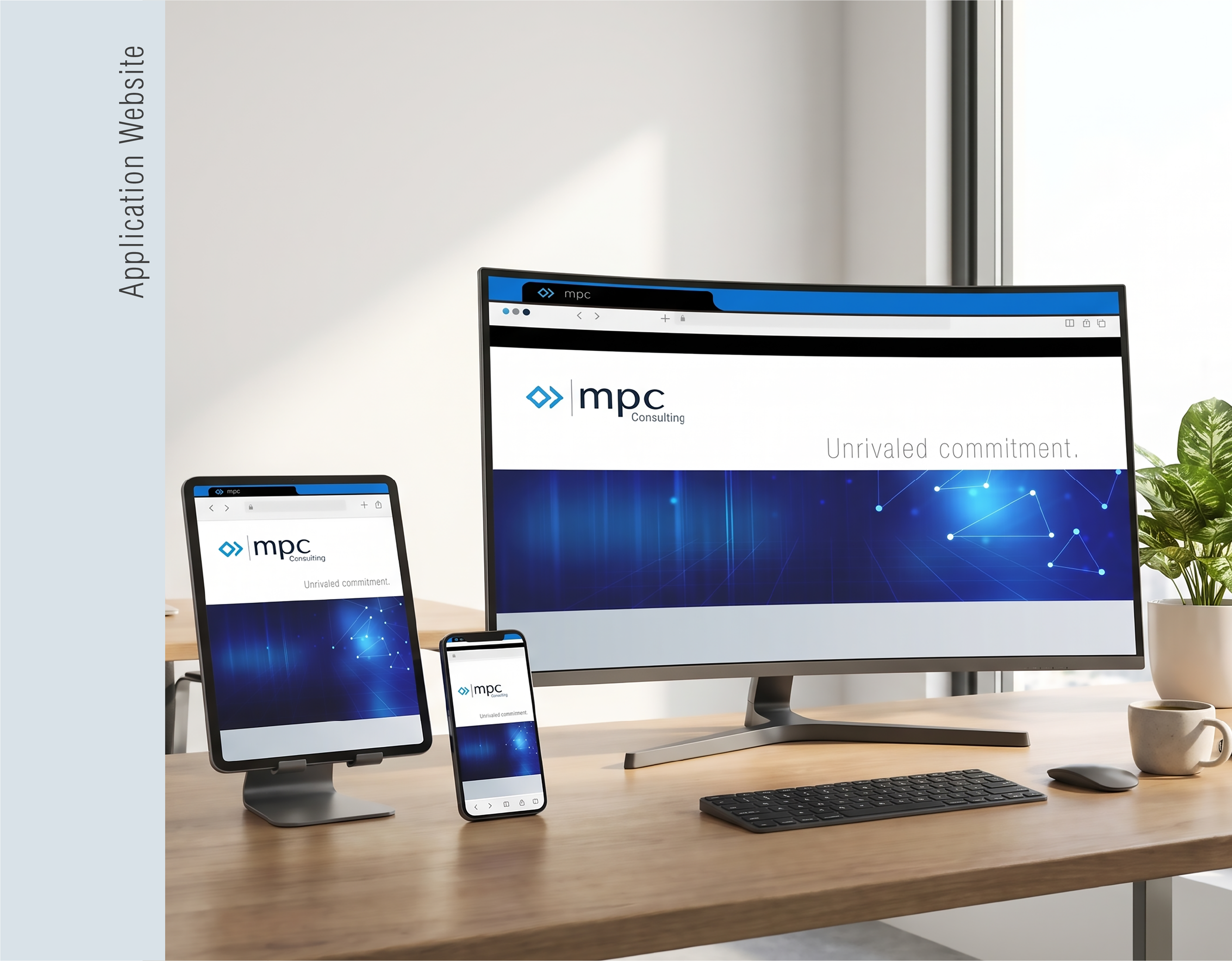Website Application Examples of the identity system applied in digital interface contexts.