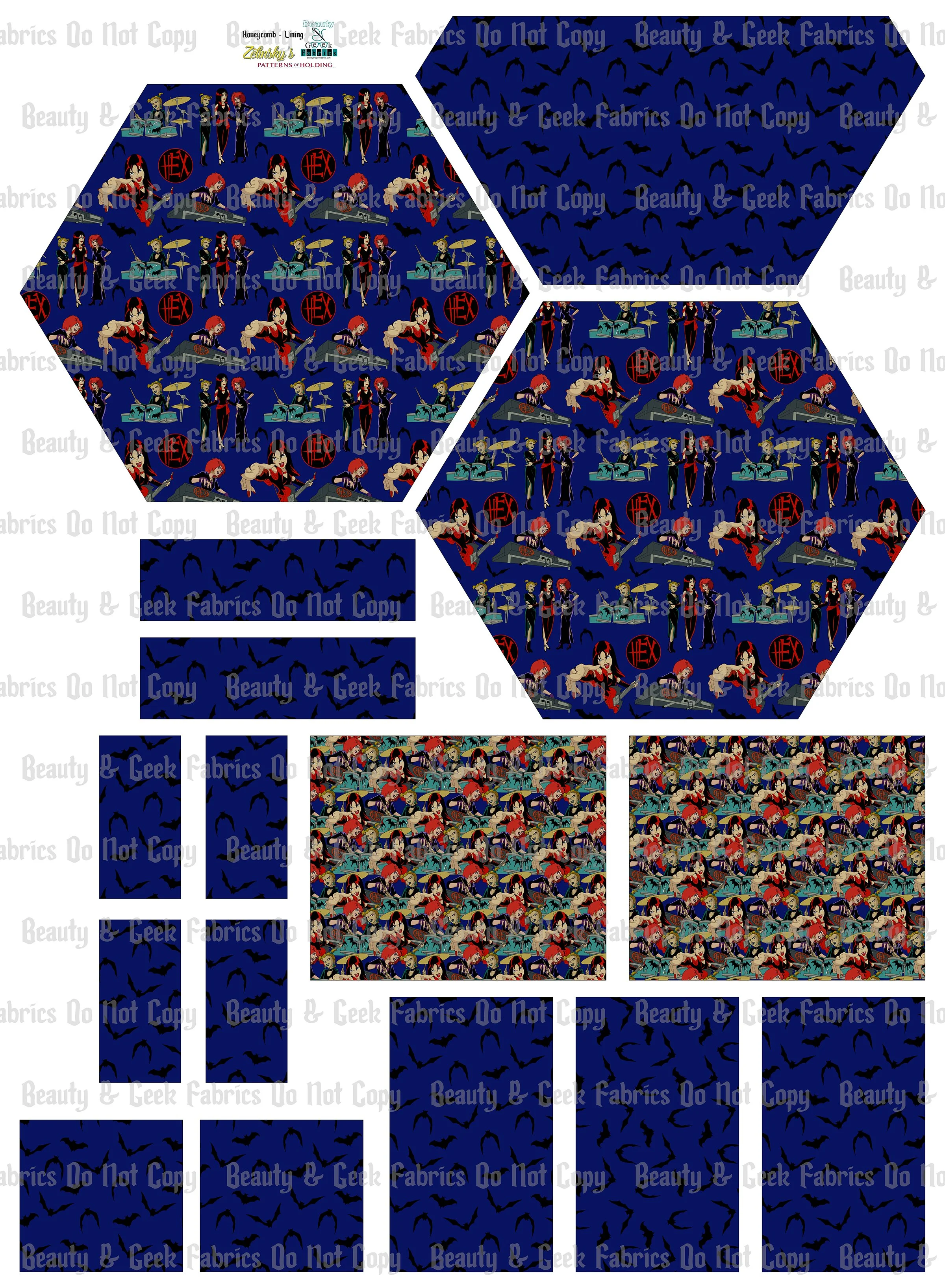 HEX Honeycomb Lining Only - Cut N Sew - Past Print Preorder