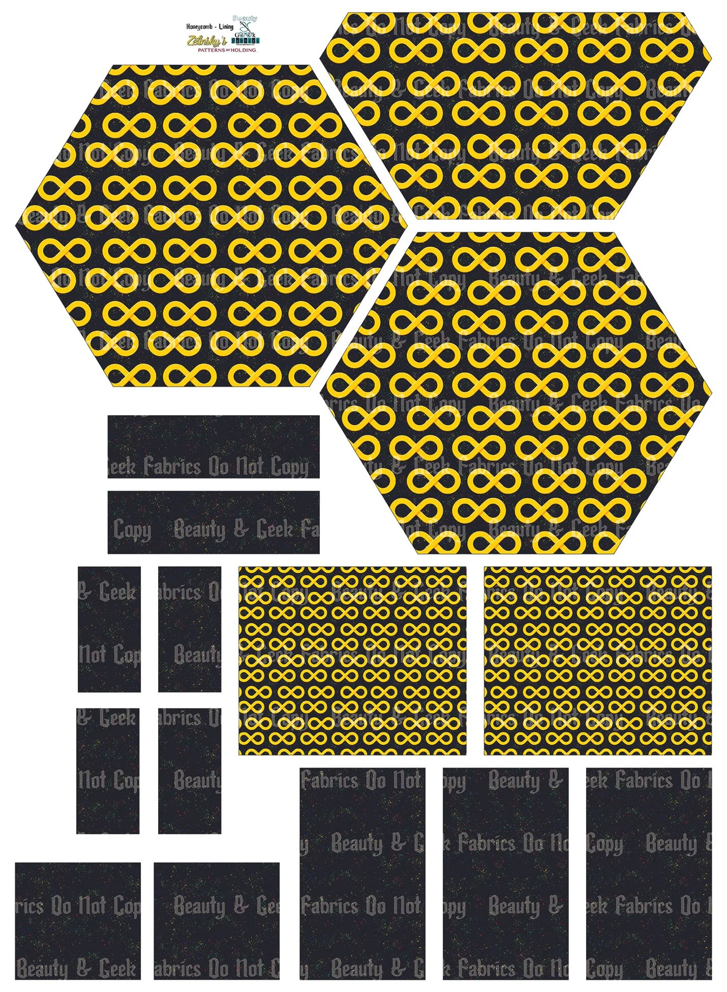 Autism Honeycomb (2 Options) Lining Only - Cut N Sew - Past Print Preorder