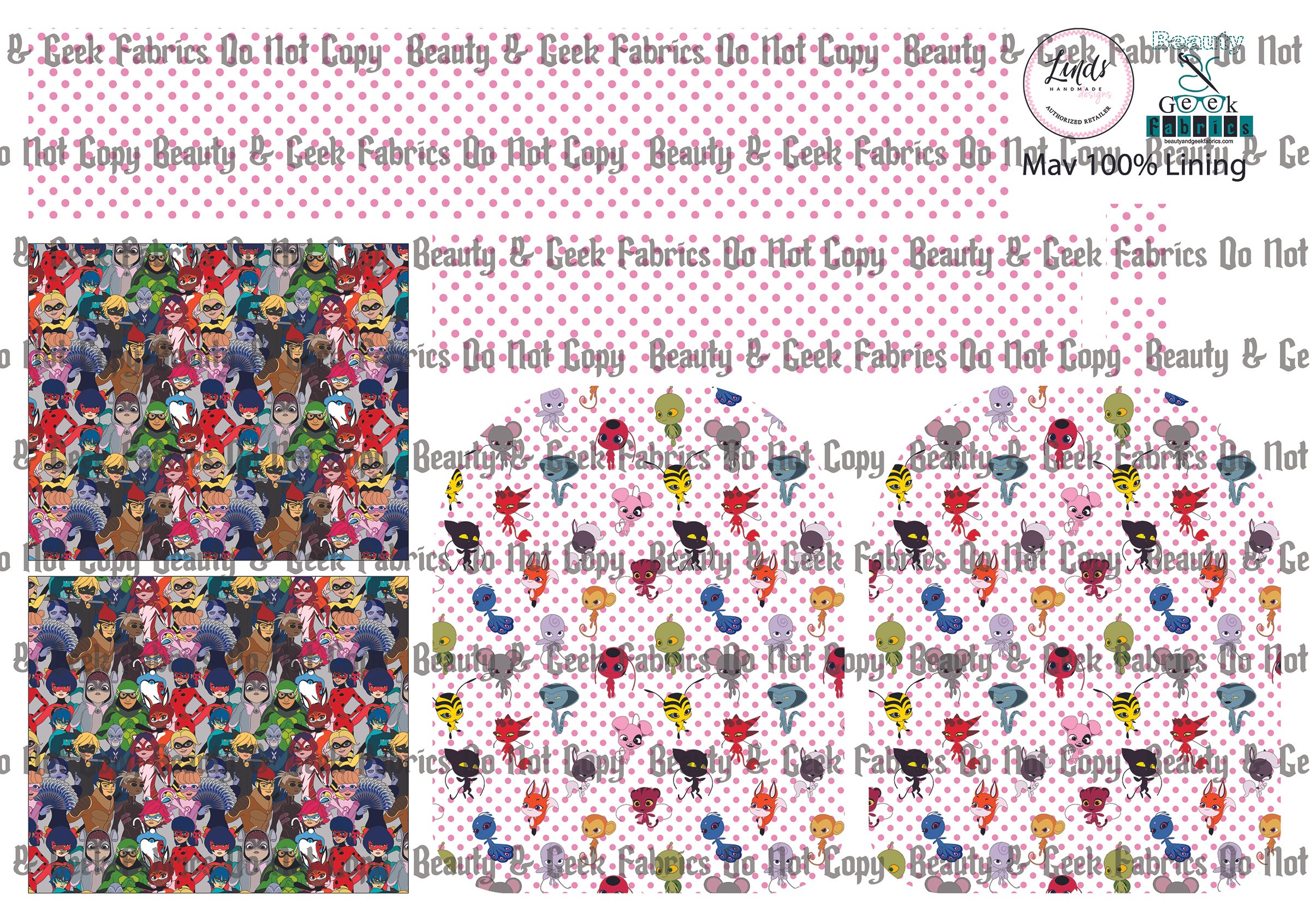Ladybug (3 options) Mav Pack Lining Only - Cut N Sew - Past Print Preorder