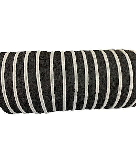 White on Black Zipper Tape - #5 Nylon Coil Teeth
