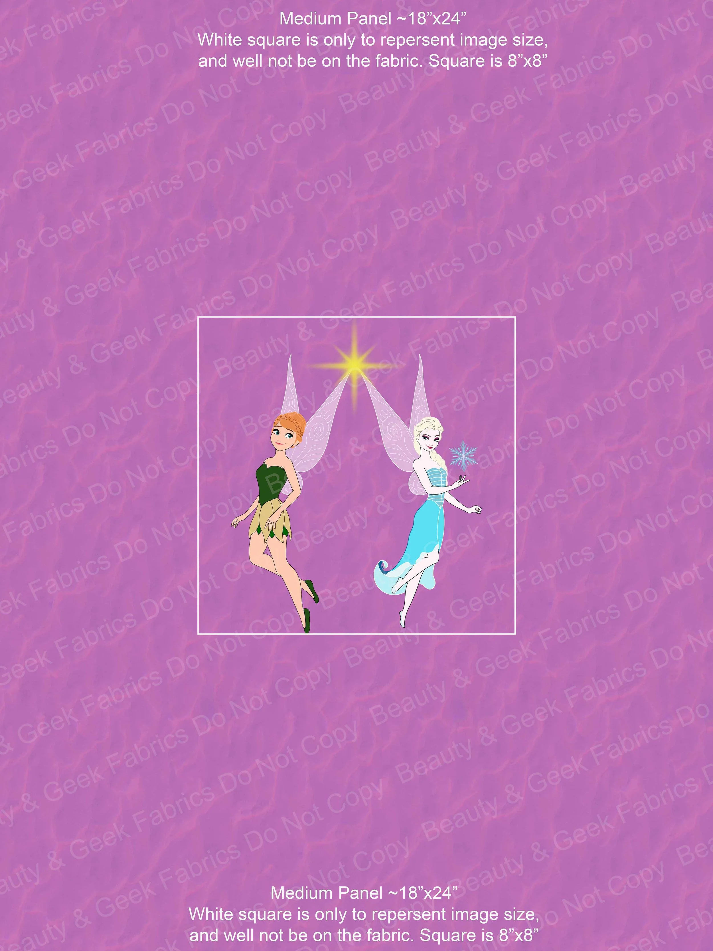 Fairy Princesses Anna & Elsa (3 BG Options) Panel Past Print Preorder