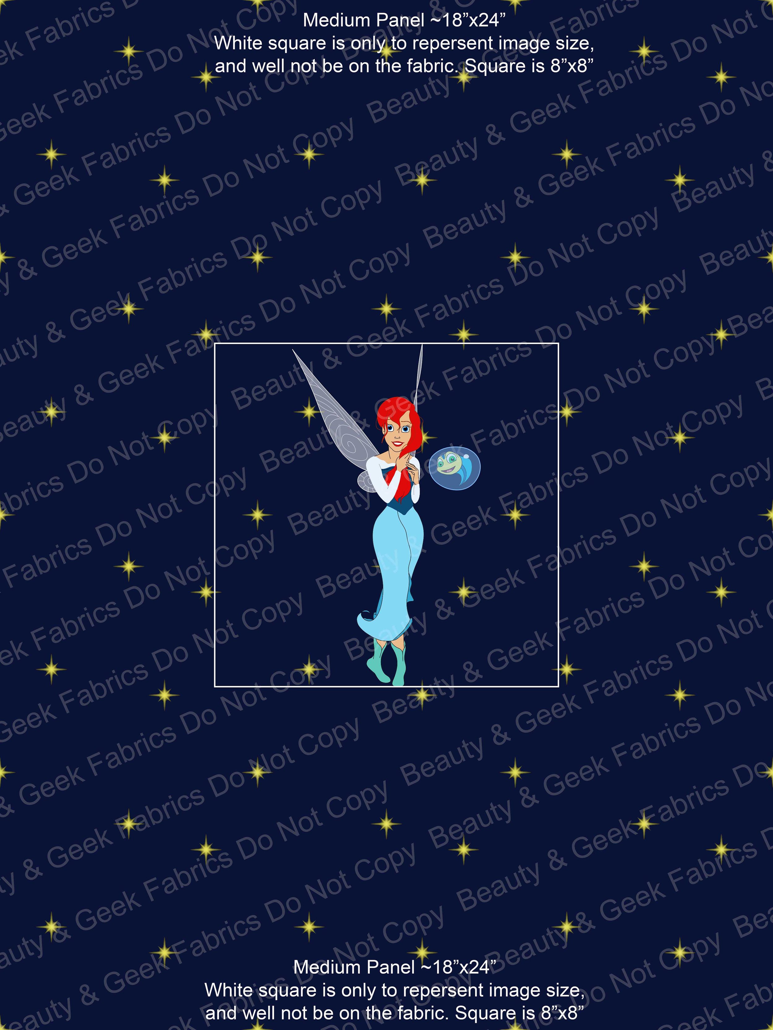 Fairy Princesses Ariel (3 BG Options) Panel Past Print Preorder